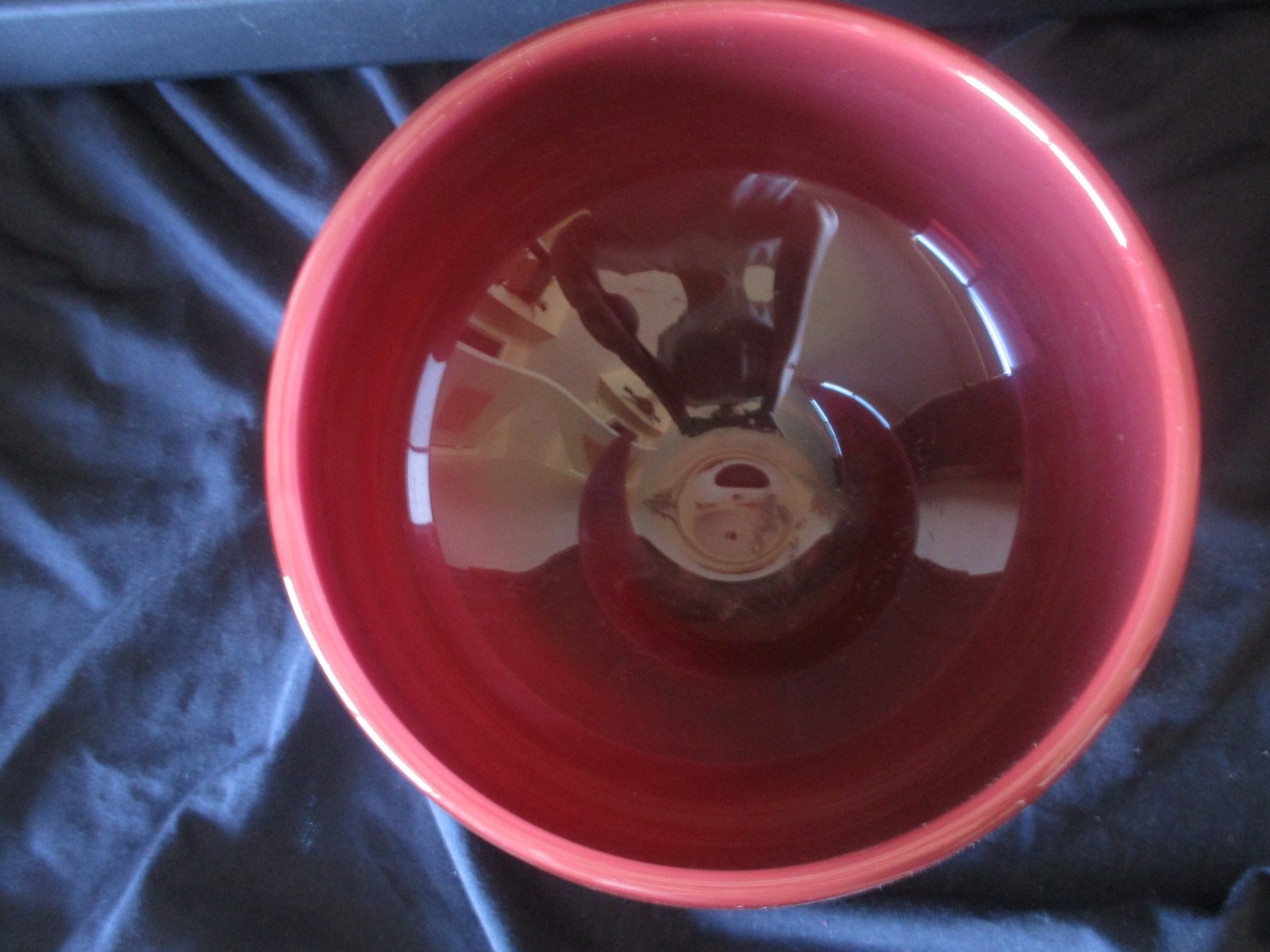 Baker O’Brien Studio 1997 Studio Art Hand Blown Red Swirl Glass Bowl