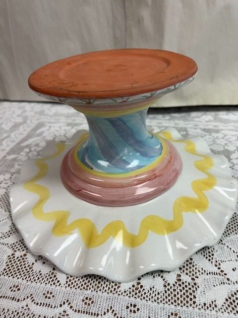 Mackenzie Childs -Stoke Gabriel – Fluted Ruffled Pedestal Cake Stand