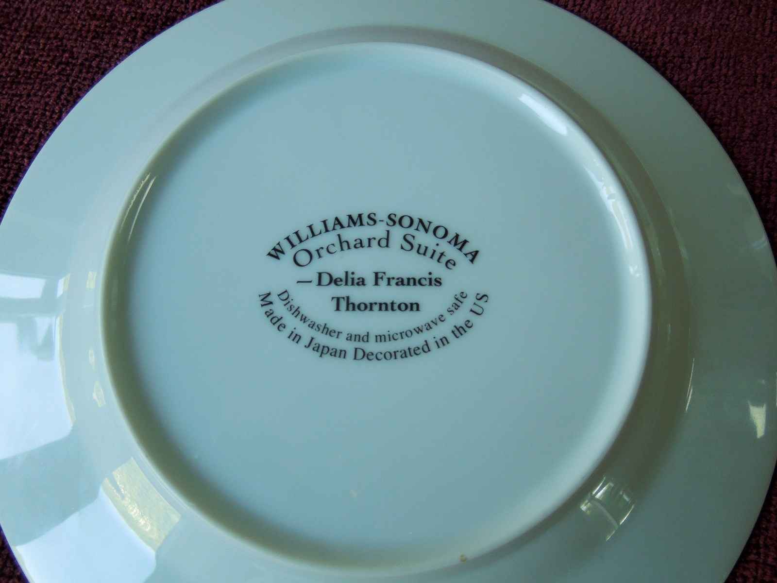 4 WILLIAMS SONOMA ORCHARD SUITE SALAD PLATES PEACH PLUM CHERRIES JAPAN