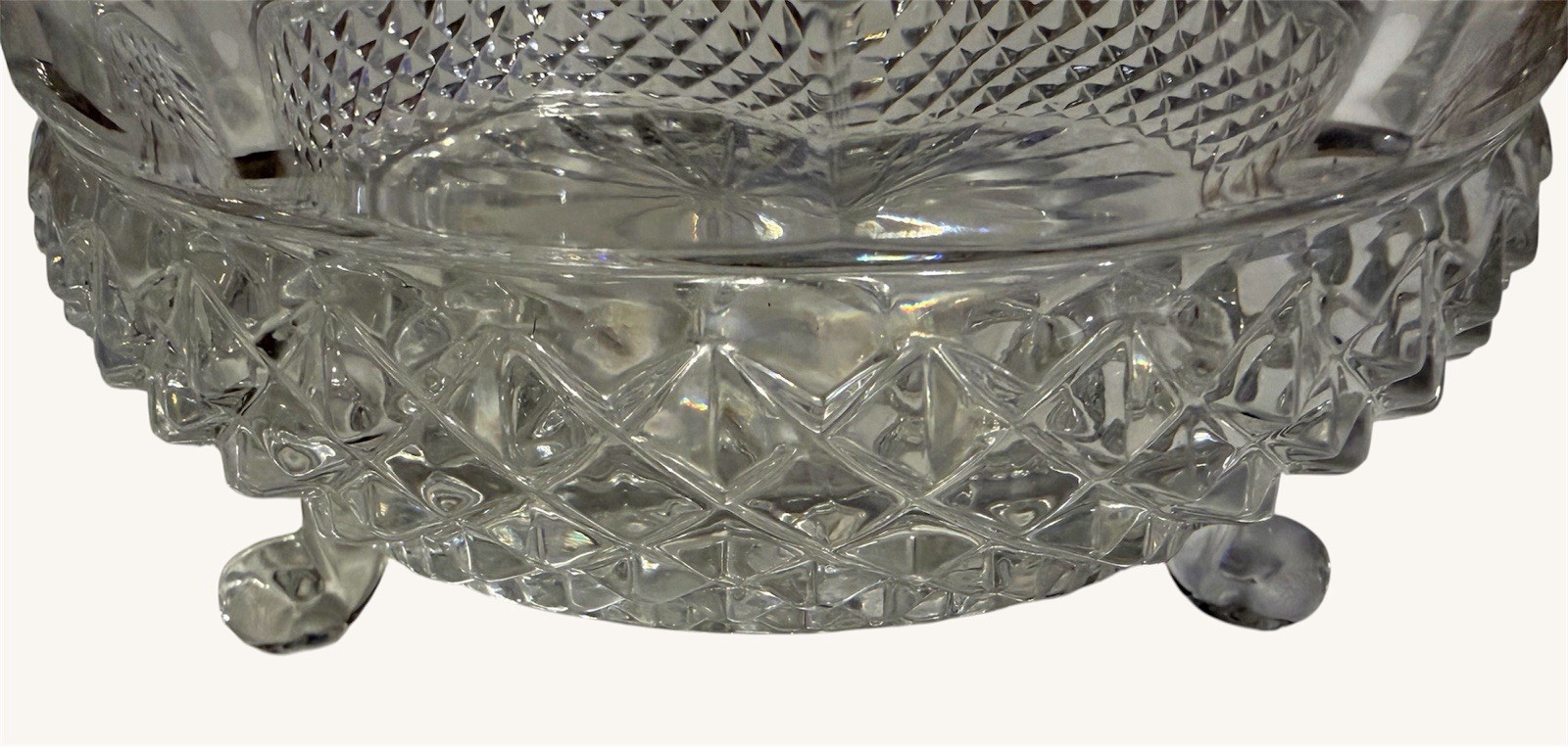 Vintage Anchor Hocking Wexford Clear Glass Footed Bowl 7″
