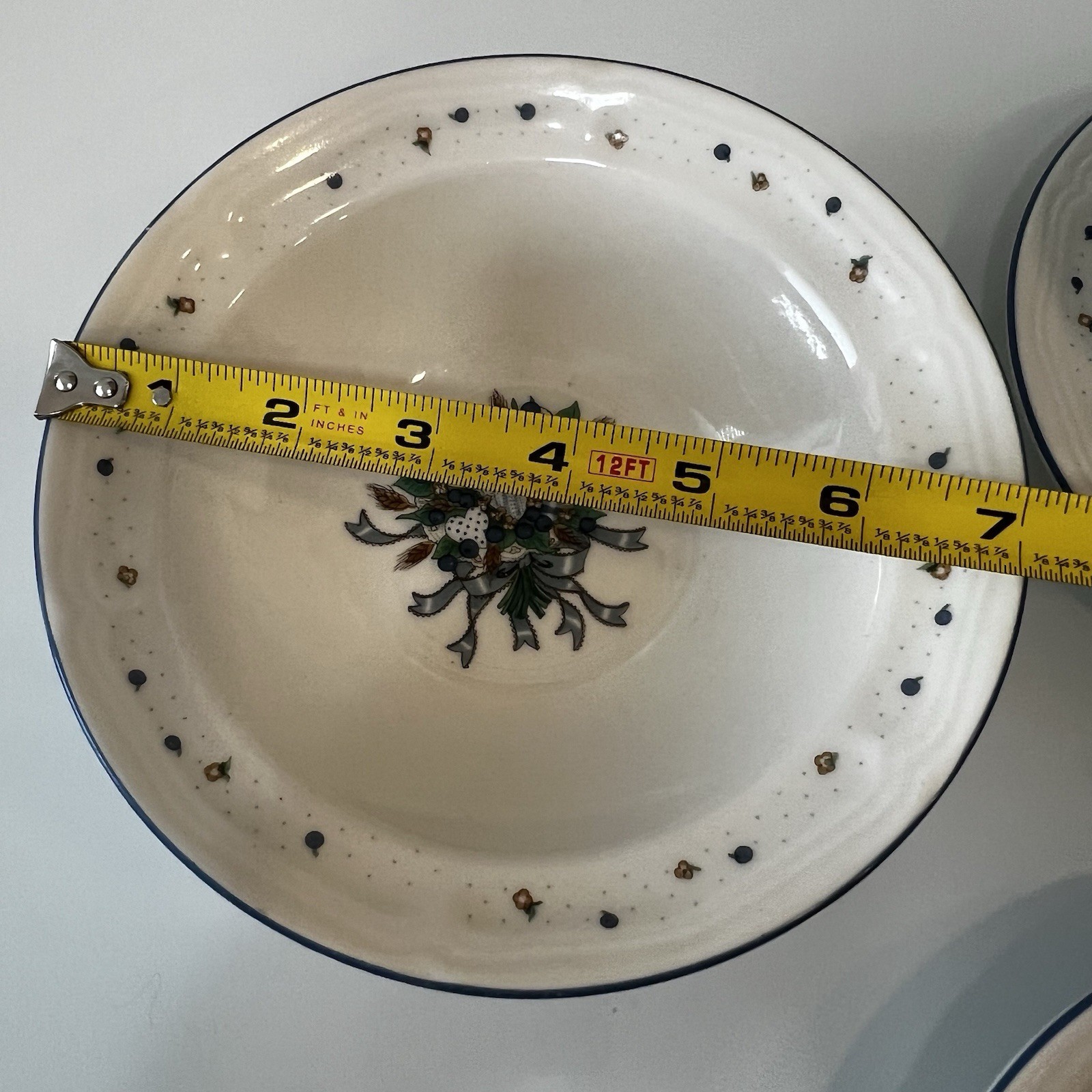 Vintage Tabletops Unlimited Blueberry Hearts 5 Pc Dinnerware Set Plate Cup Bowl