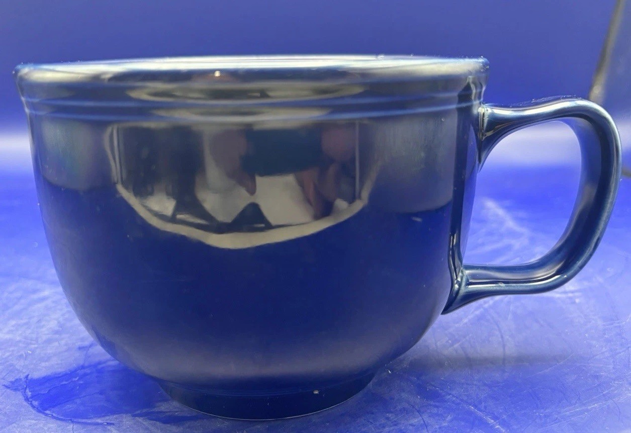 Homer Laughlin Vtg China Jumbo Soup Cup Mug 18 oz Cobalt Retired Fiestaware