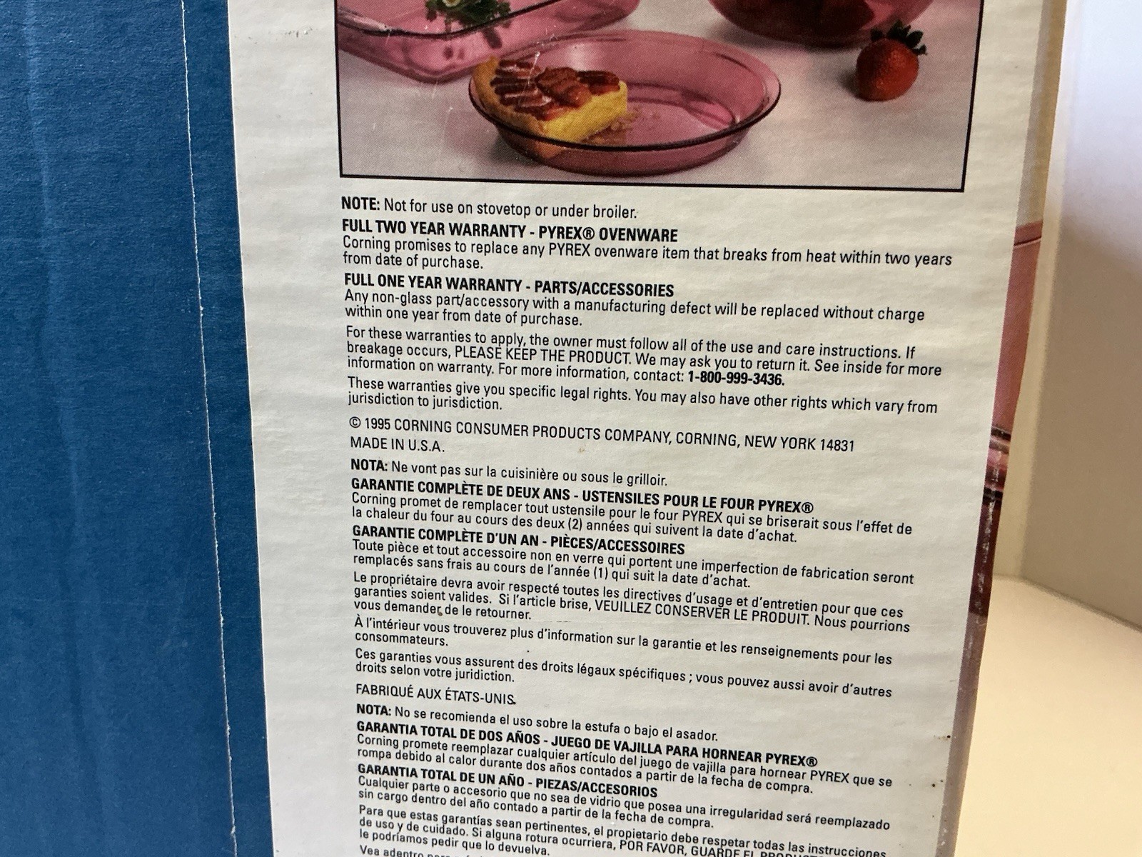 NEW VINTAGE Pyrex Cranberry 6016408 Bake-And-Serve 4-Piece Bakeware Set 1992