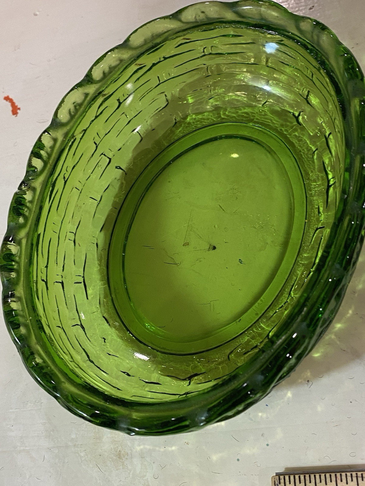 VTG L. E. Smith Emerald Green Hen On Nest Glass Chicken Dish w/Chicks Rustic