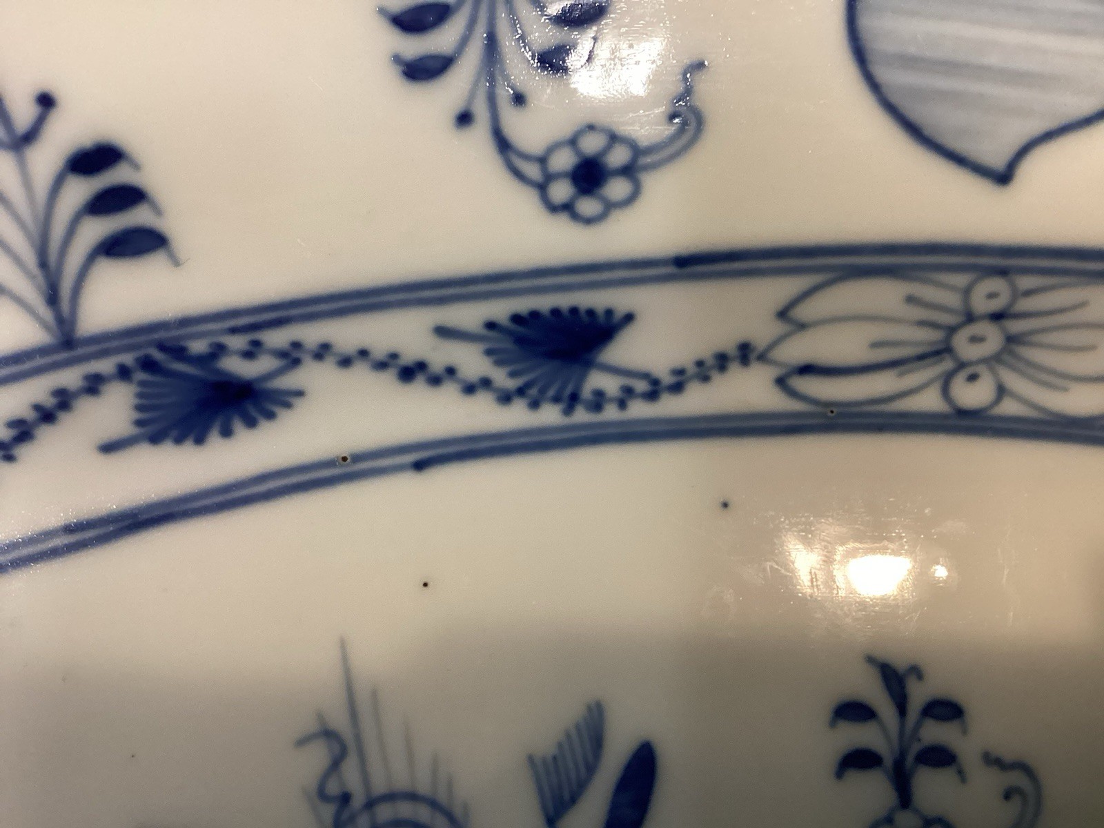 Vtg. Meissen Blue Onion Extra Lg. Oval Platter 18.75” Scalloped Edge- Germany