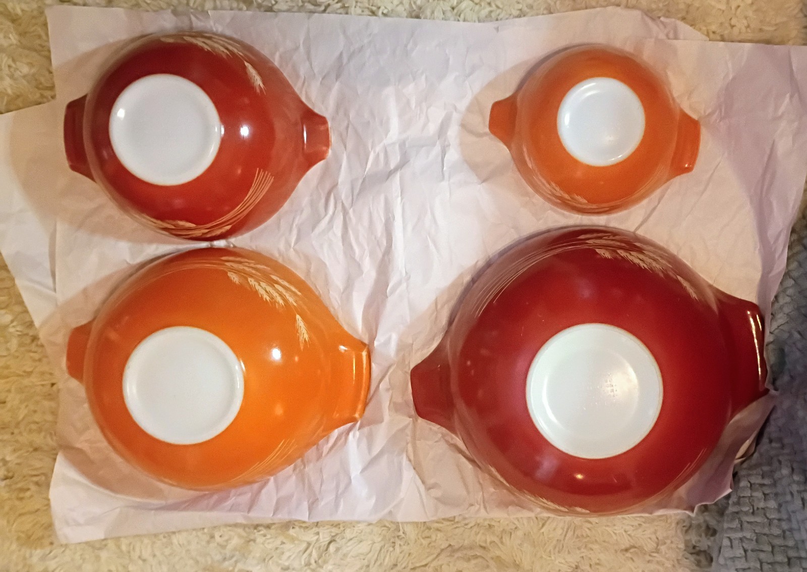 Vintage Autumn Harvest Pyrex set of 4.