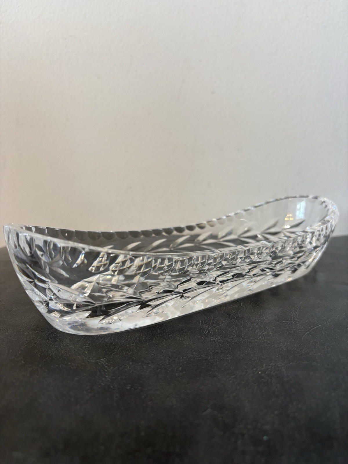 Waterford Glandore Pattern Cut Crystal Oval Celery Relish Dish Tray Vtg EUC