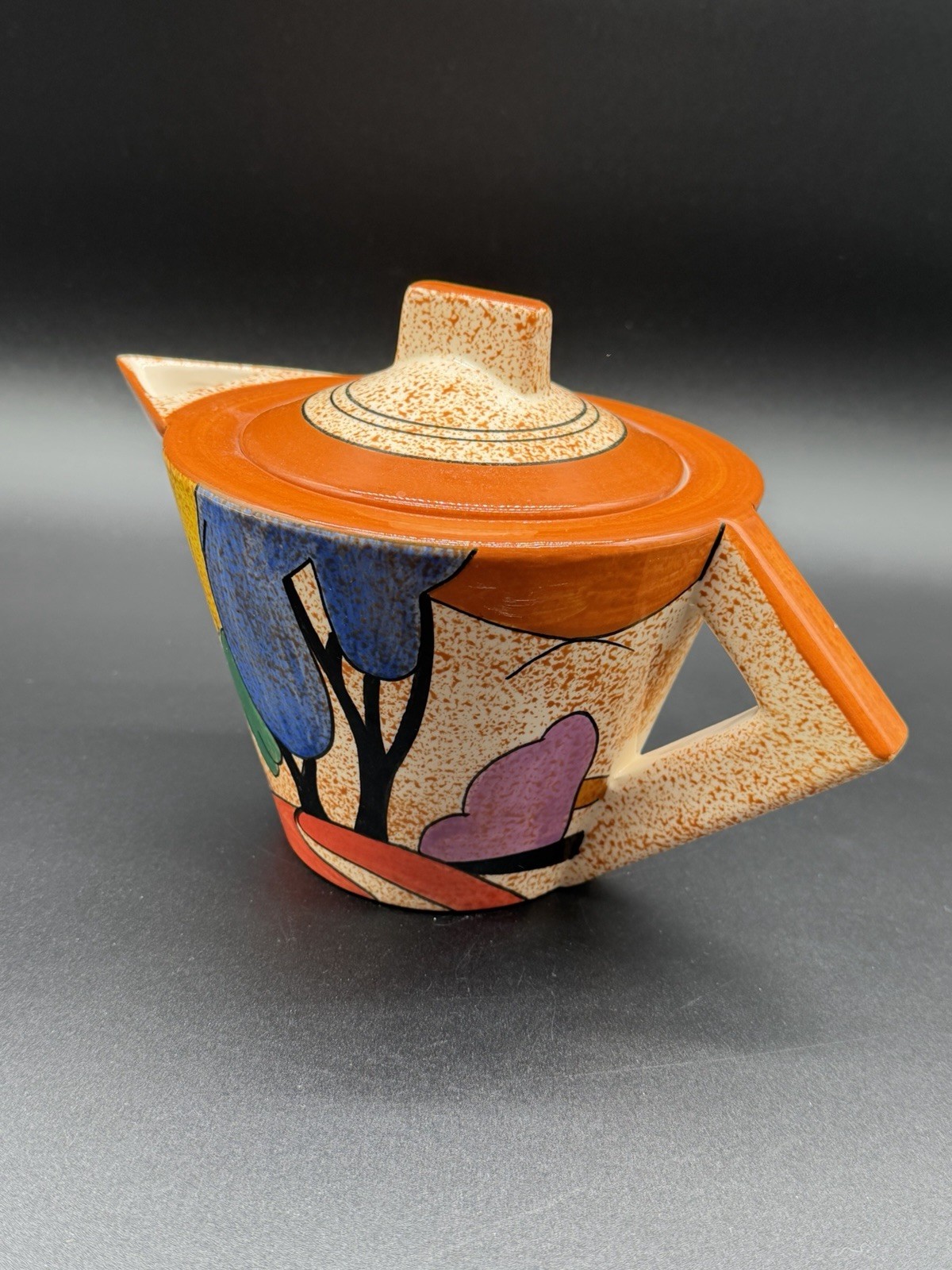 Vintage ’93 Art Deco Clarice Cliff MMA ‘Bizarre Autumn’ Tea Pot Reproduction