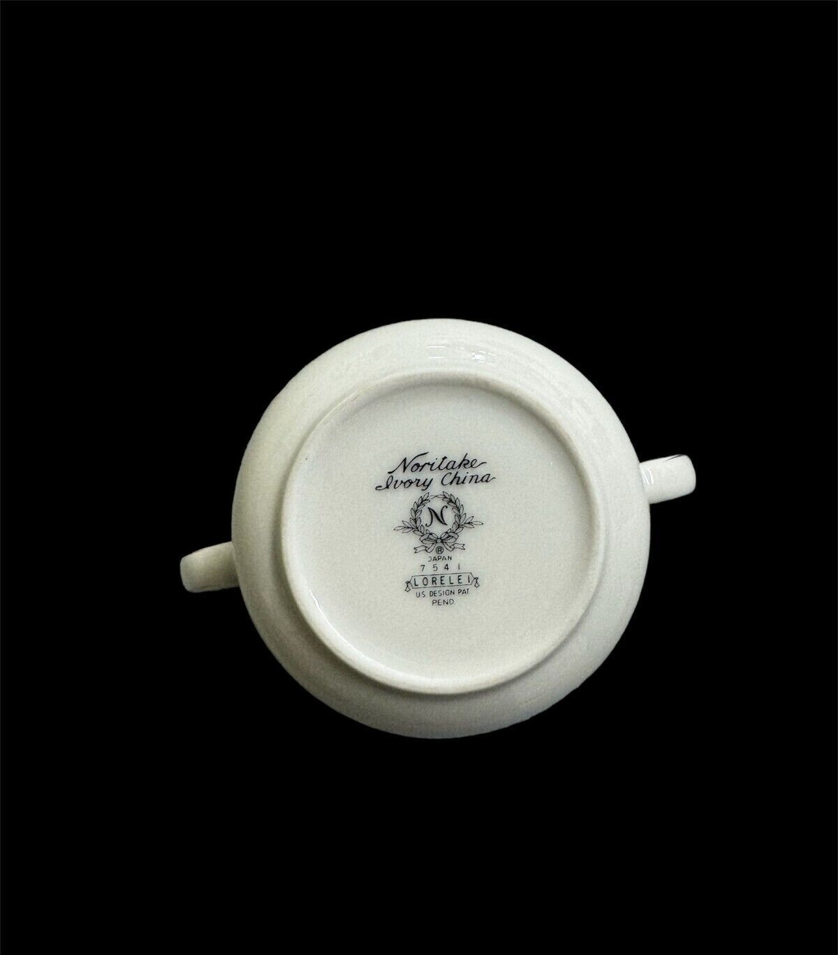 Noritake Ivory China 7541 Lorelei Cream & Sugar Bowl with Lid, Excellent Cond.