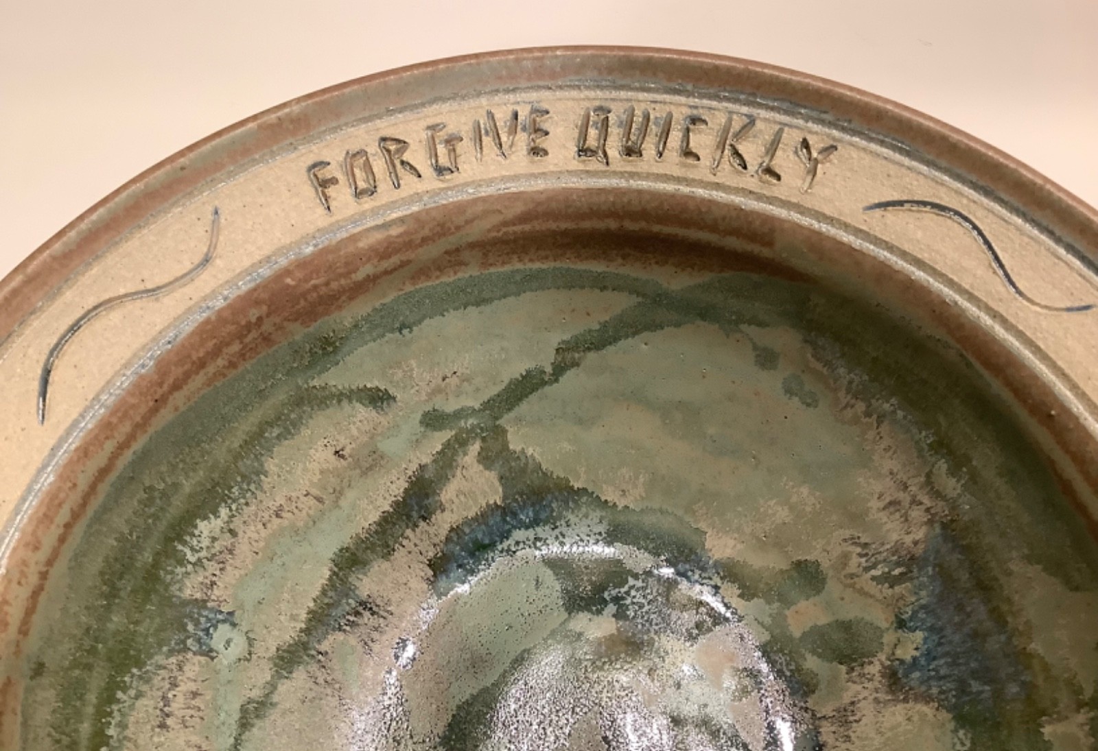 Bryan Becker Clay Werks Studio Pottery Blessings Bowl Gift Home Decor 8.25″