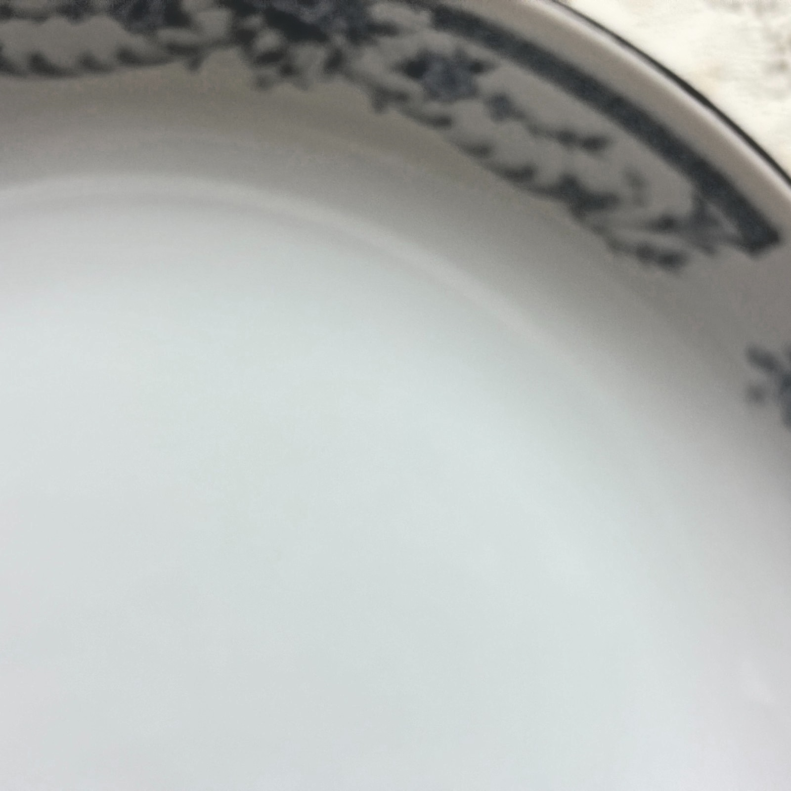 Mikasa Sheffield Blue Whisper Rim Soup Bowls 7 5/8″ Floral Platinum EXC Set 3