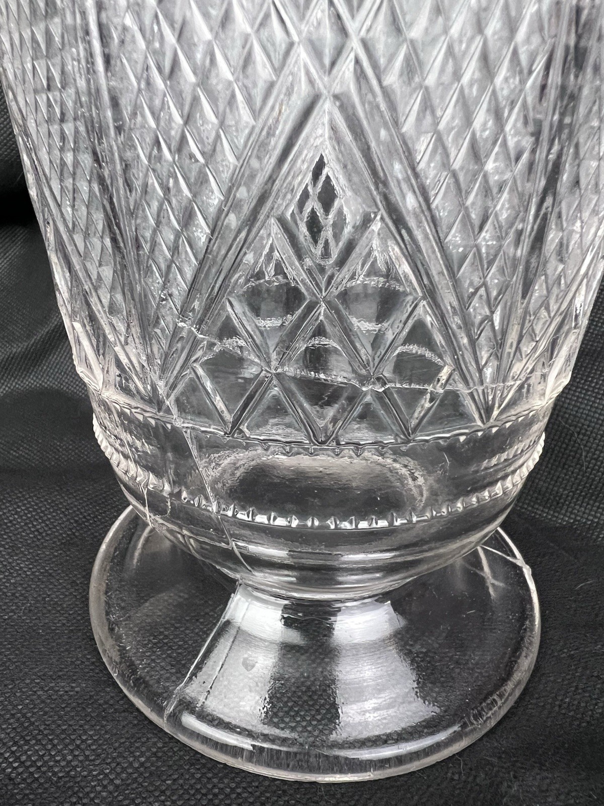 EAPG McKee and Bros National Glass Co No 900 Sunk Diamond Lattice Pitcher 8 5/8″