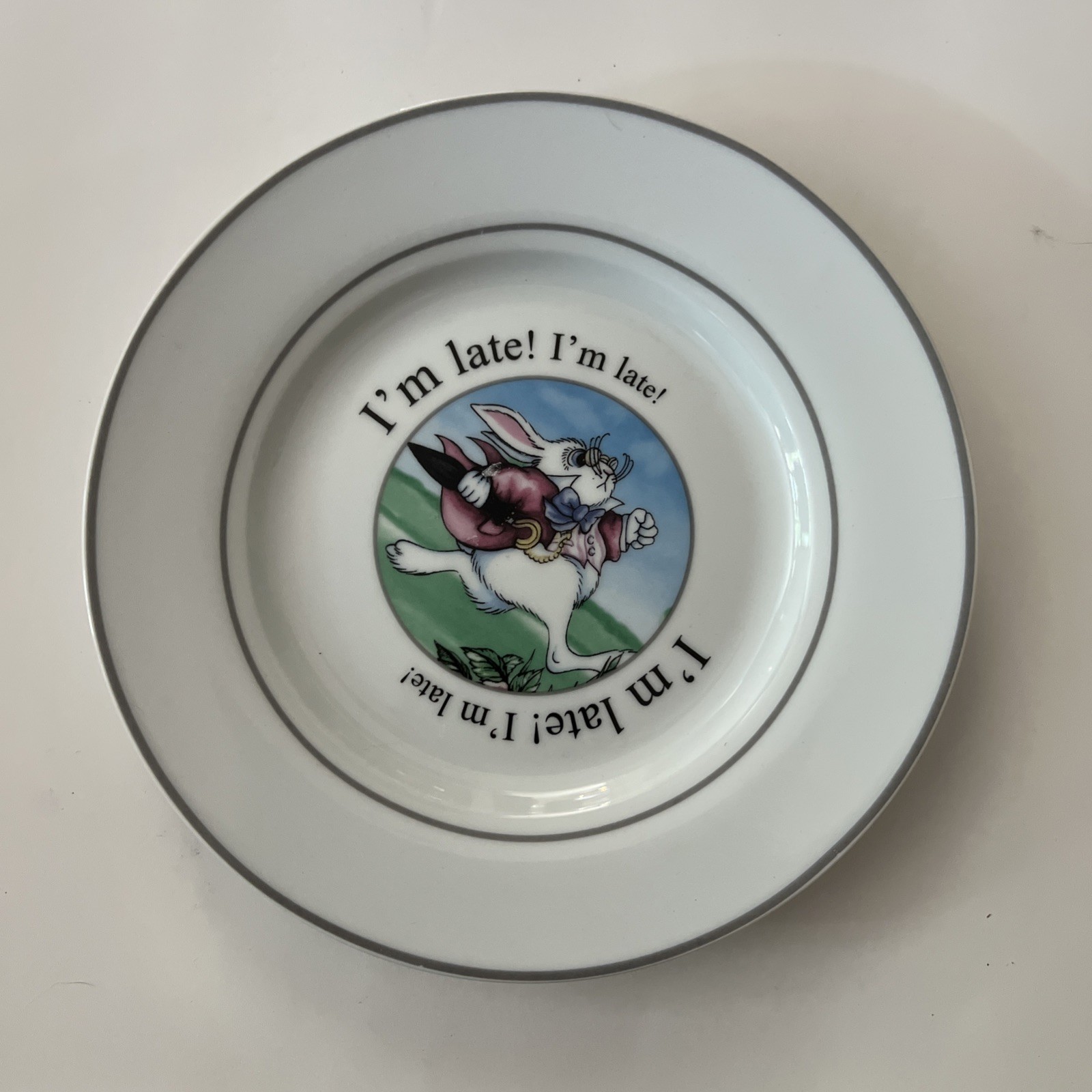 Alice in Wonderland Paul Cardew “I’m late!” 8 Inch Plate