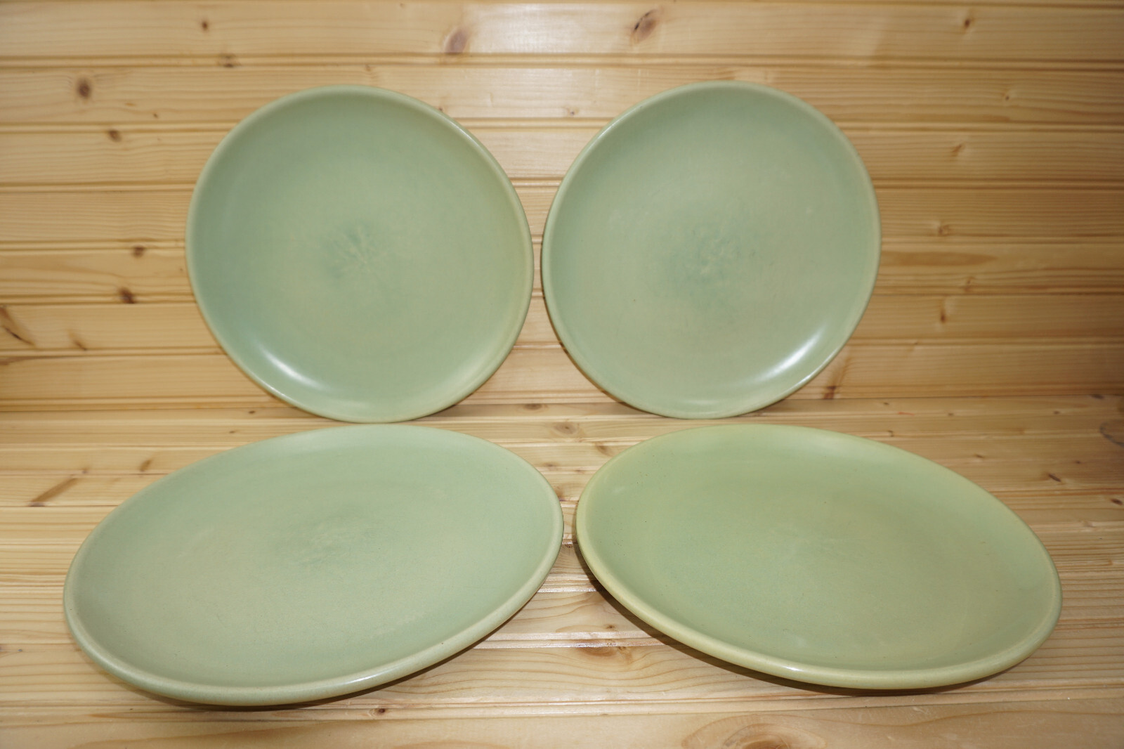 La Solana Pottery Green (4) Dinner Plates, 10″ (Lot B) (S41)