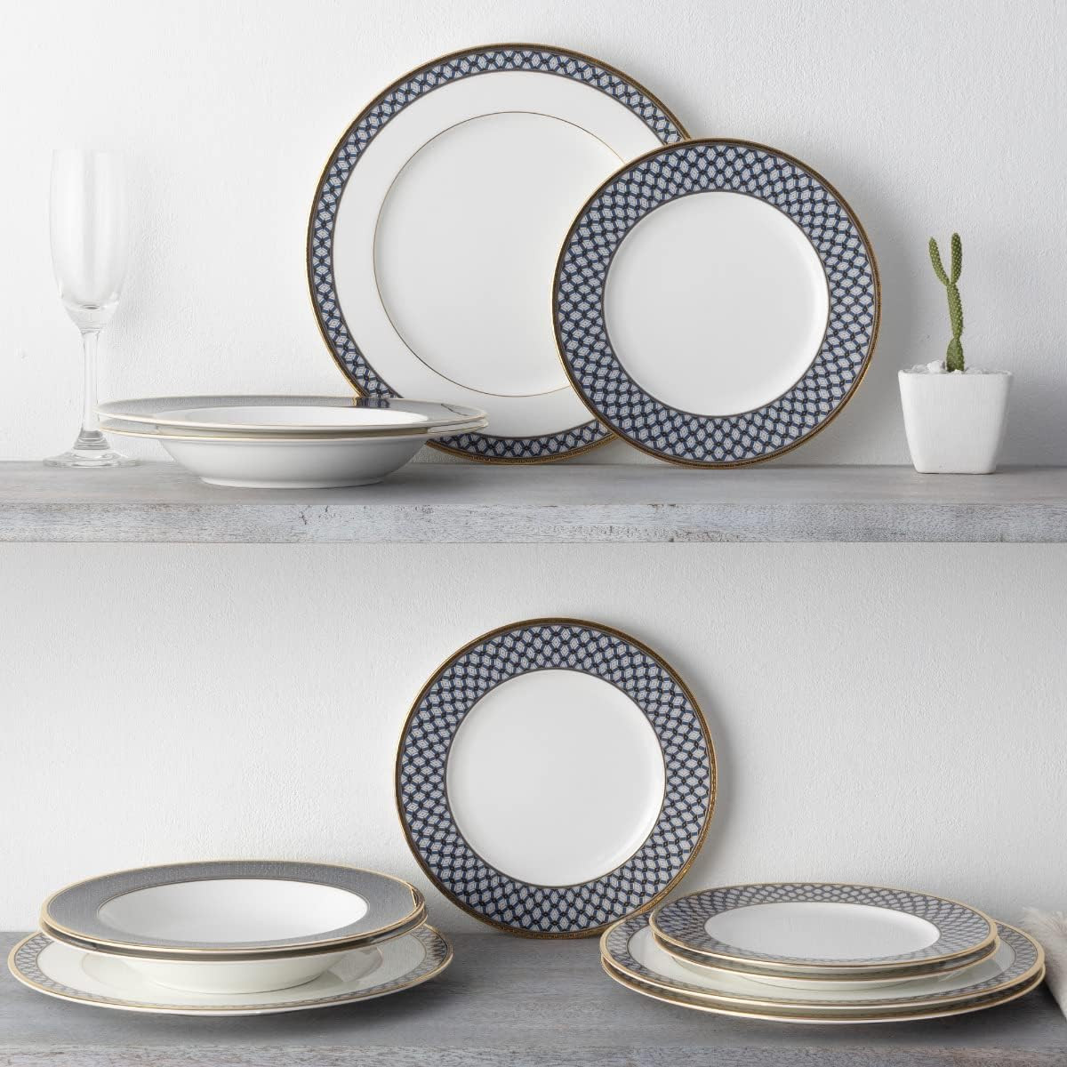 Blueshire 12-Piece Dinnerware Set for 4 – Elegant Dining Experience