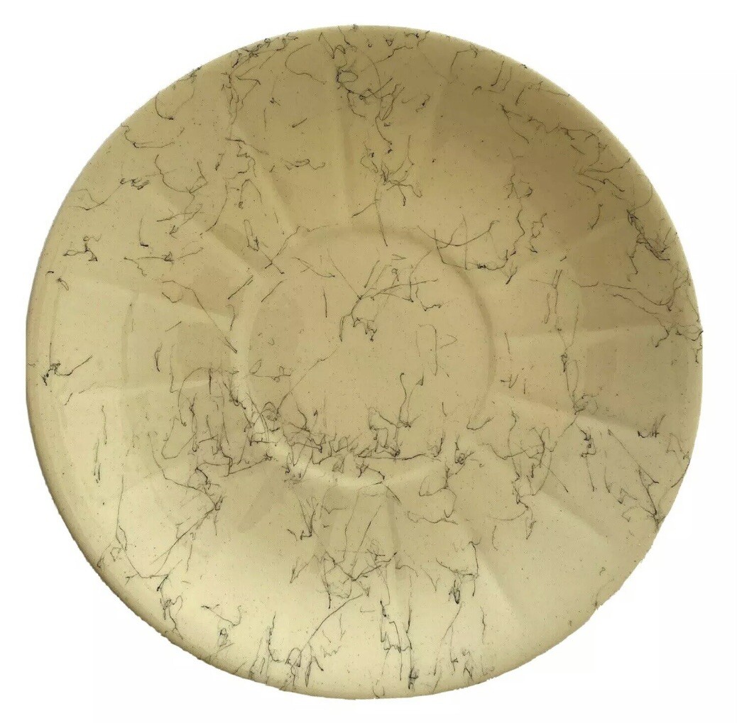 Blue Ridge Big Saucer vintage pottery yellow spiderweb mid century modern dish
