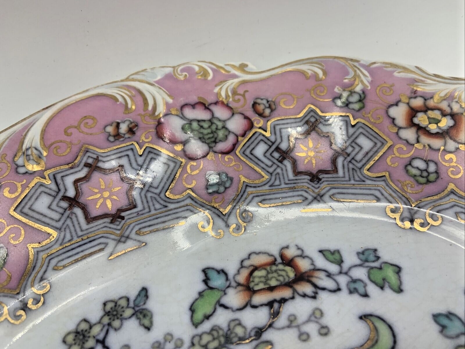 Antique French China Company Decorative Dish Ohio Hand Painted Oval Platter
