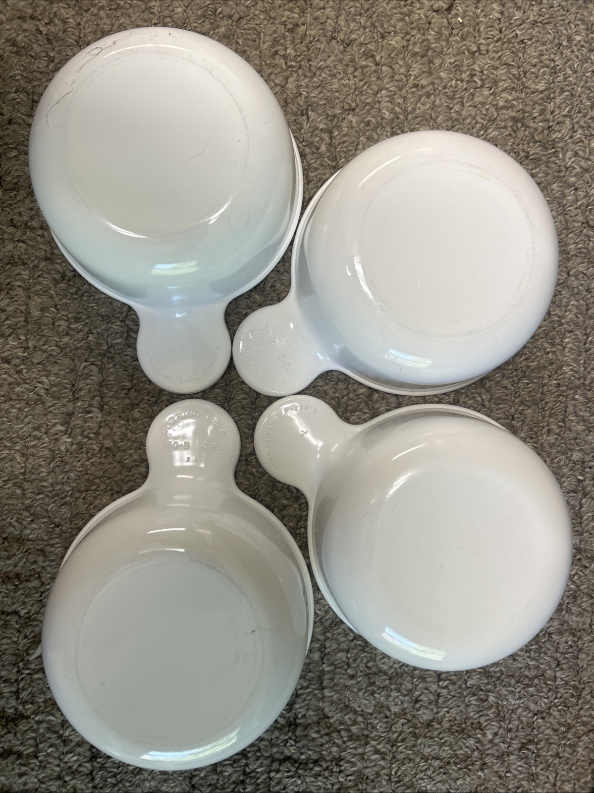 Set Of 4 Corning Ware Grab It Bowls White P-150-B 15 Oz Microwave Soup Bowls