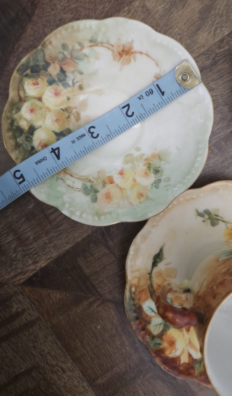 Vintage AKD France Floral Cup & Saucer Set of 5 (10 Pieces)