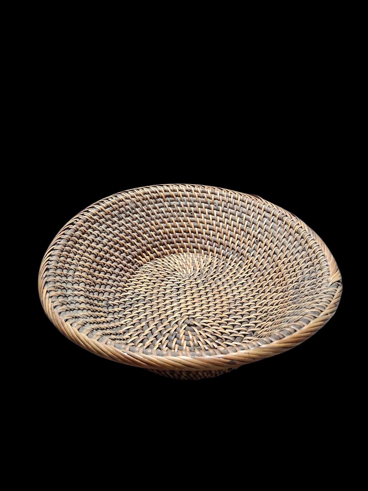 Round Rattan Brown Oval Decorative Bowl Key bowl fruit bowl Made in Indonesia