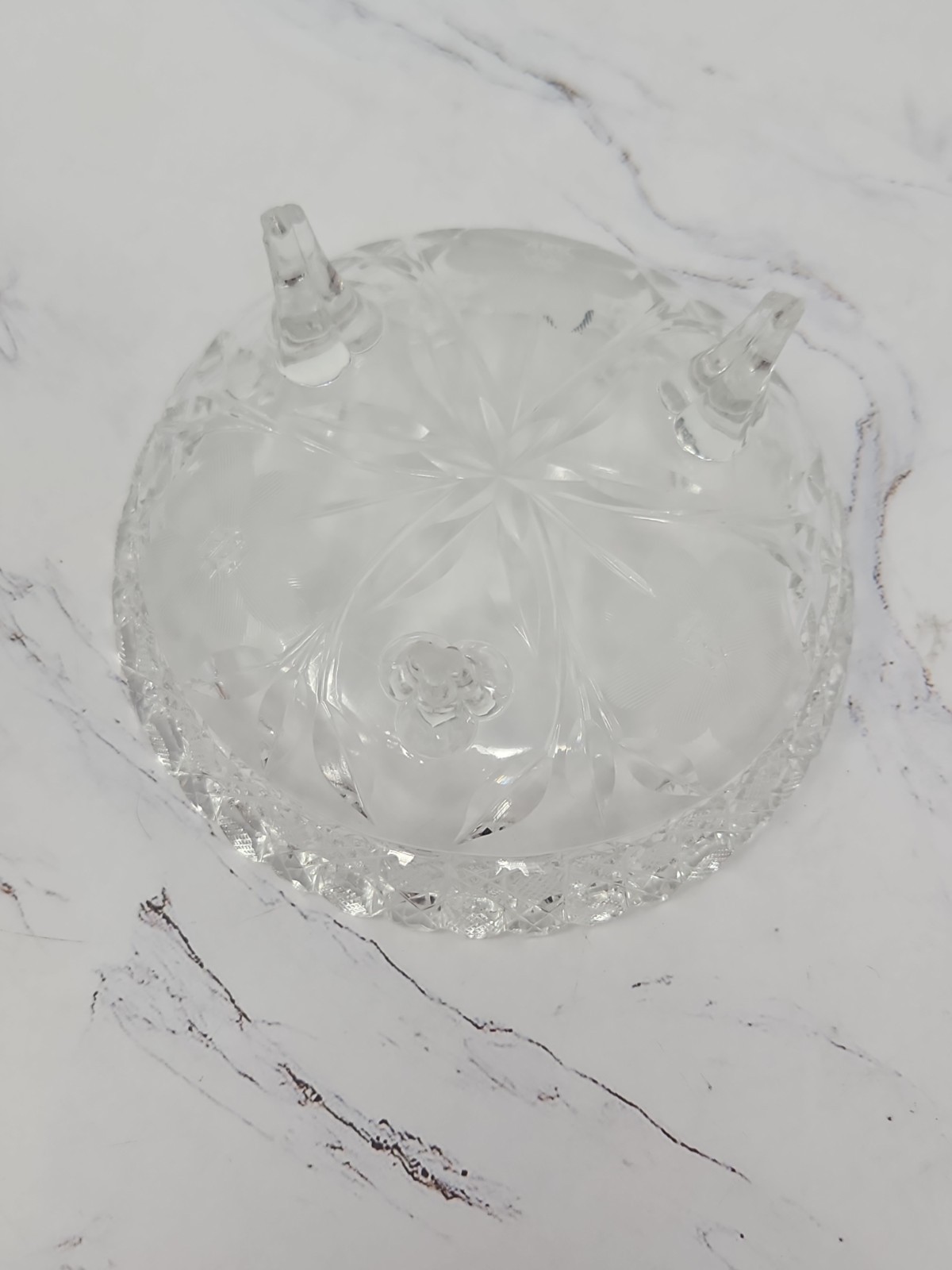 ABP Footed Bowl American Brilliant Meriden Shirley Pedestal Sawtooth 6″ Vintage