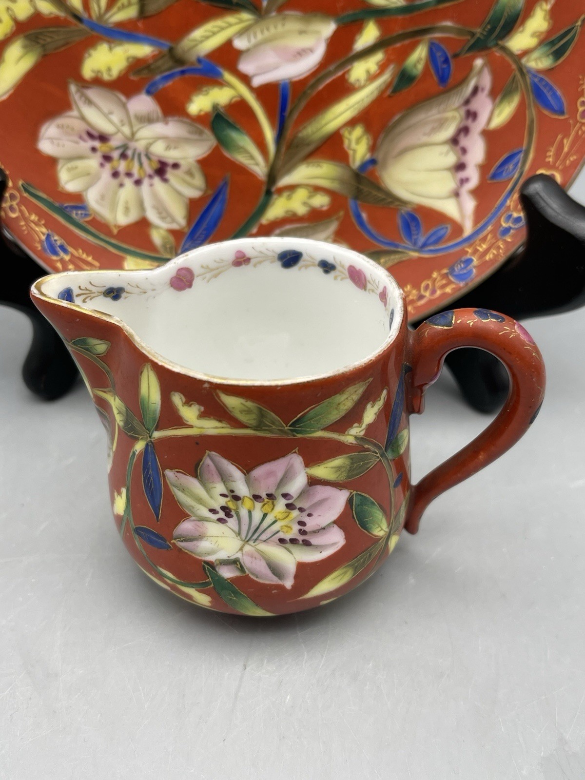 Royal Vienna Chinoiserie Creamer And Saucer Ackermann Fritze