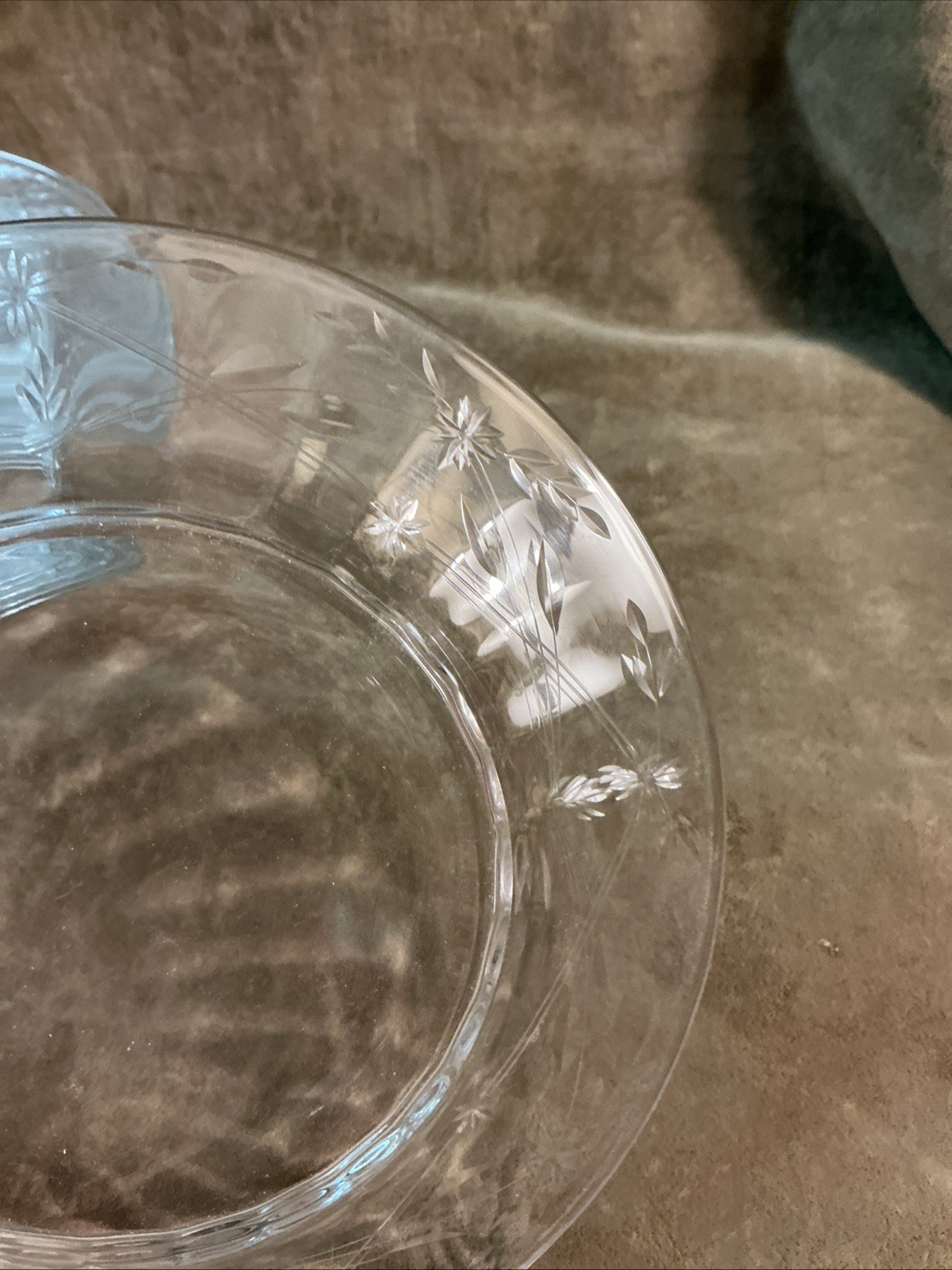 Vintage 1940s Fostoria glass Oxford pattern/cut in clear salad plate lot six pcs