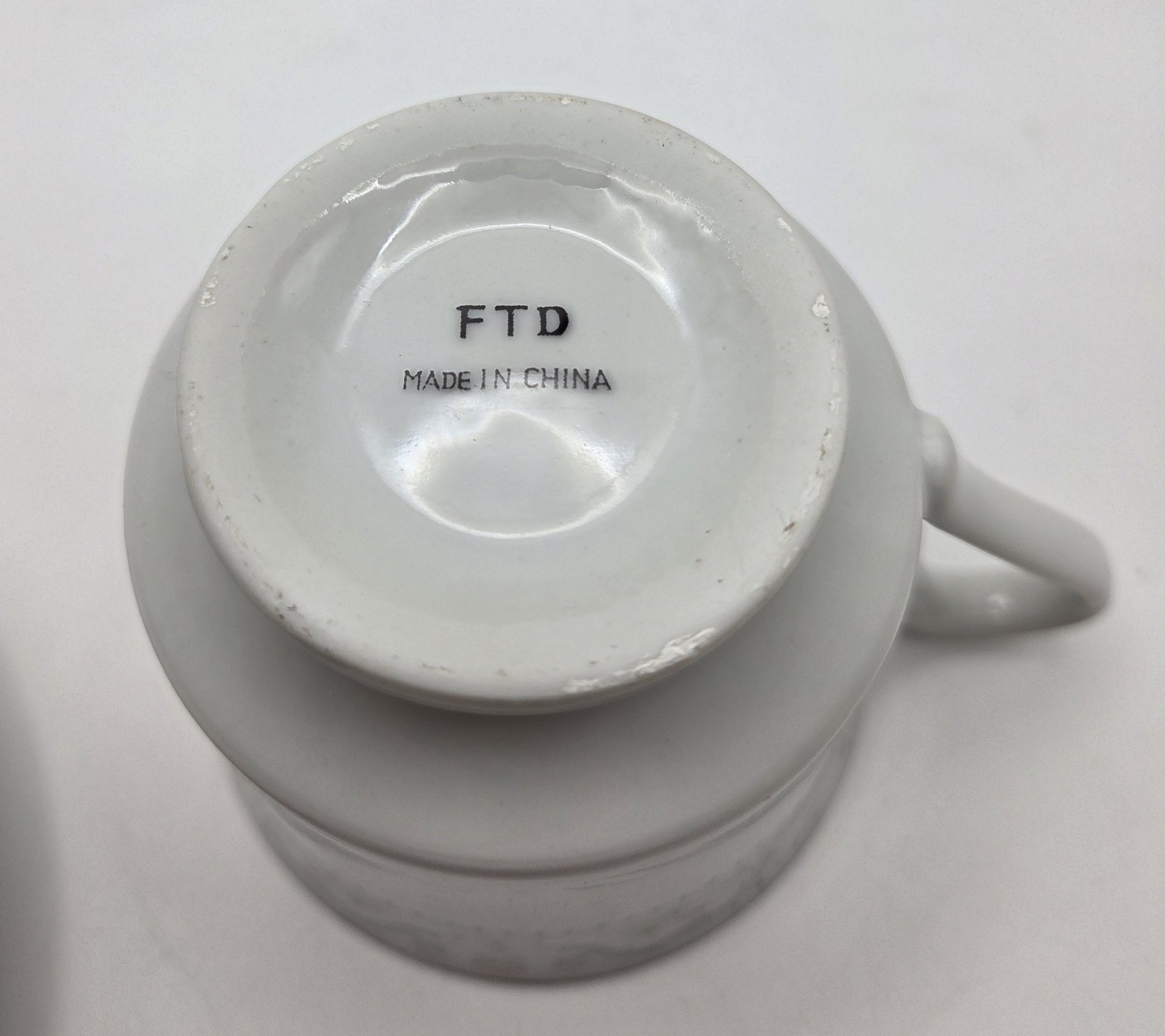 FTD Fine China Porcelain Cup and Saucer Pink Blue