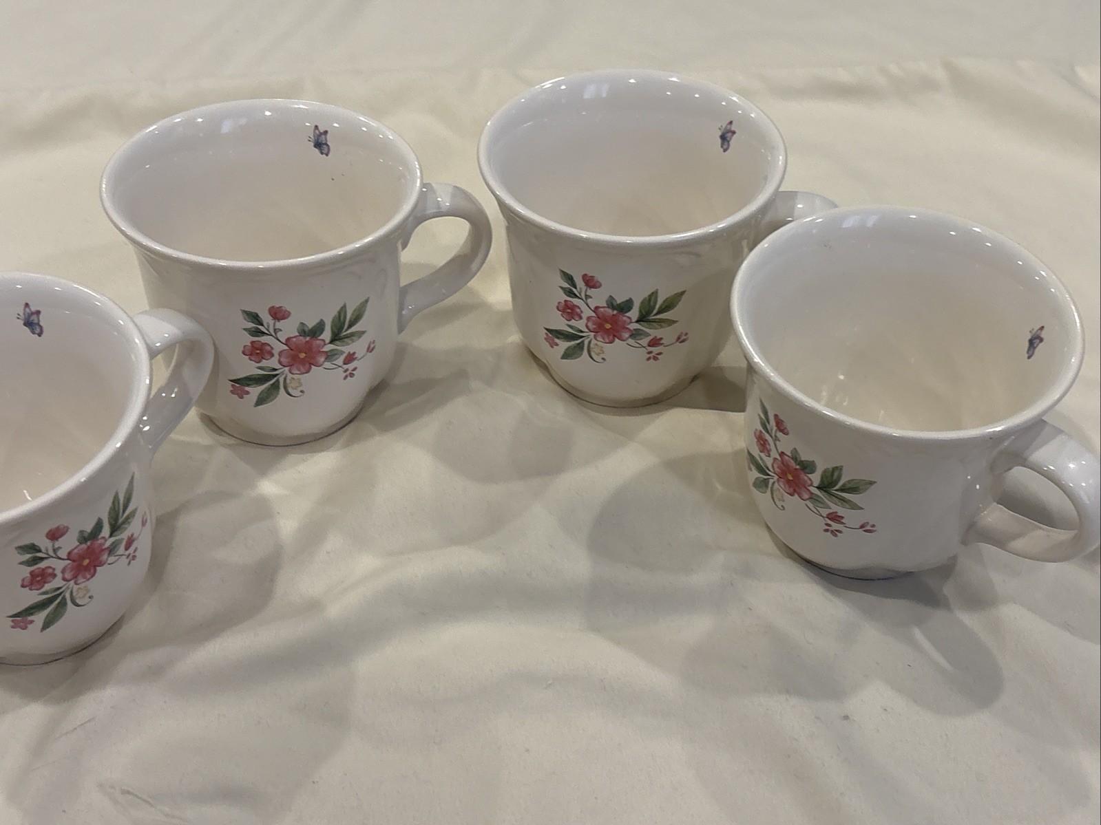 4 Pfaltzgraff Meadow Lane Coffee Mug Tea Cup 3.5”H 3.5”D USA 1992-2007