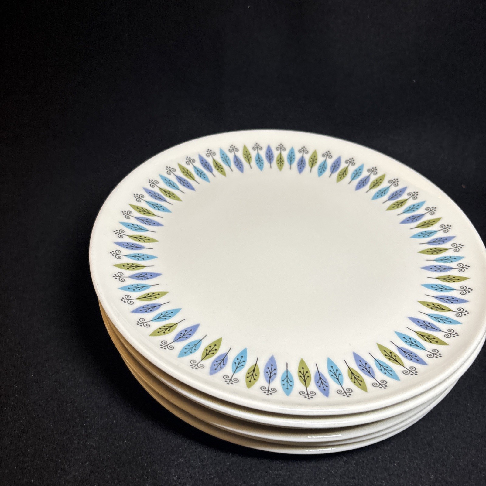 Vintage Syracuse China Carefree Nordic 10” Salad Plates Set of 6 USA
