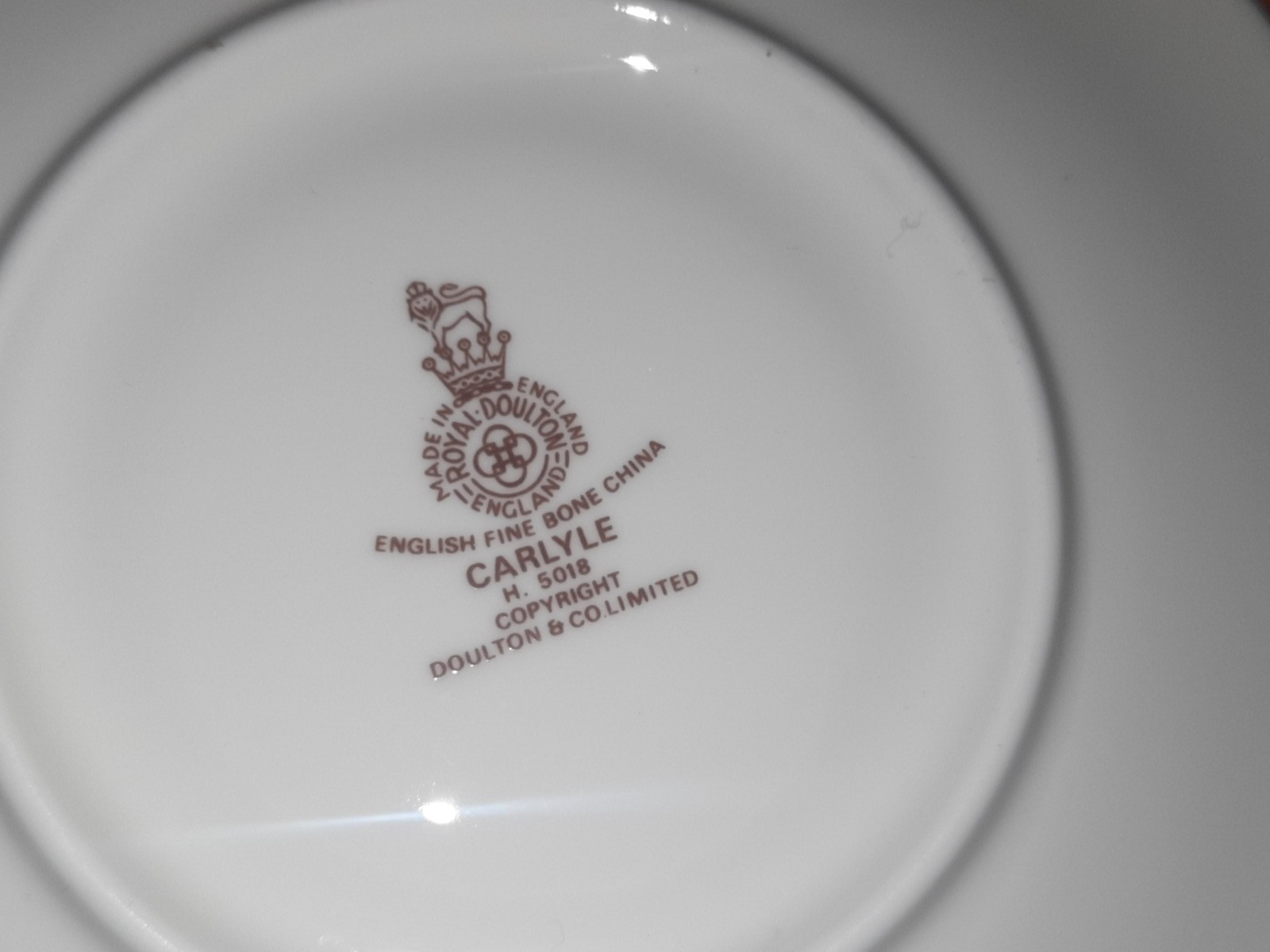 Set of 4 Royal Doulton Bone China Cream Soup Bowls & Saucers, Carlyle Pattern