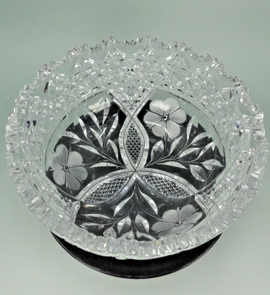 Estate 8” American Brilliant Period Crystal Glass Cut Bowl