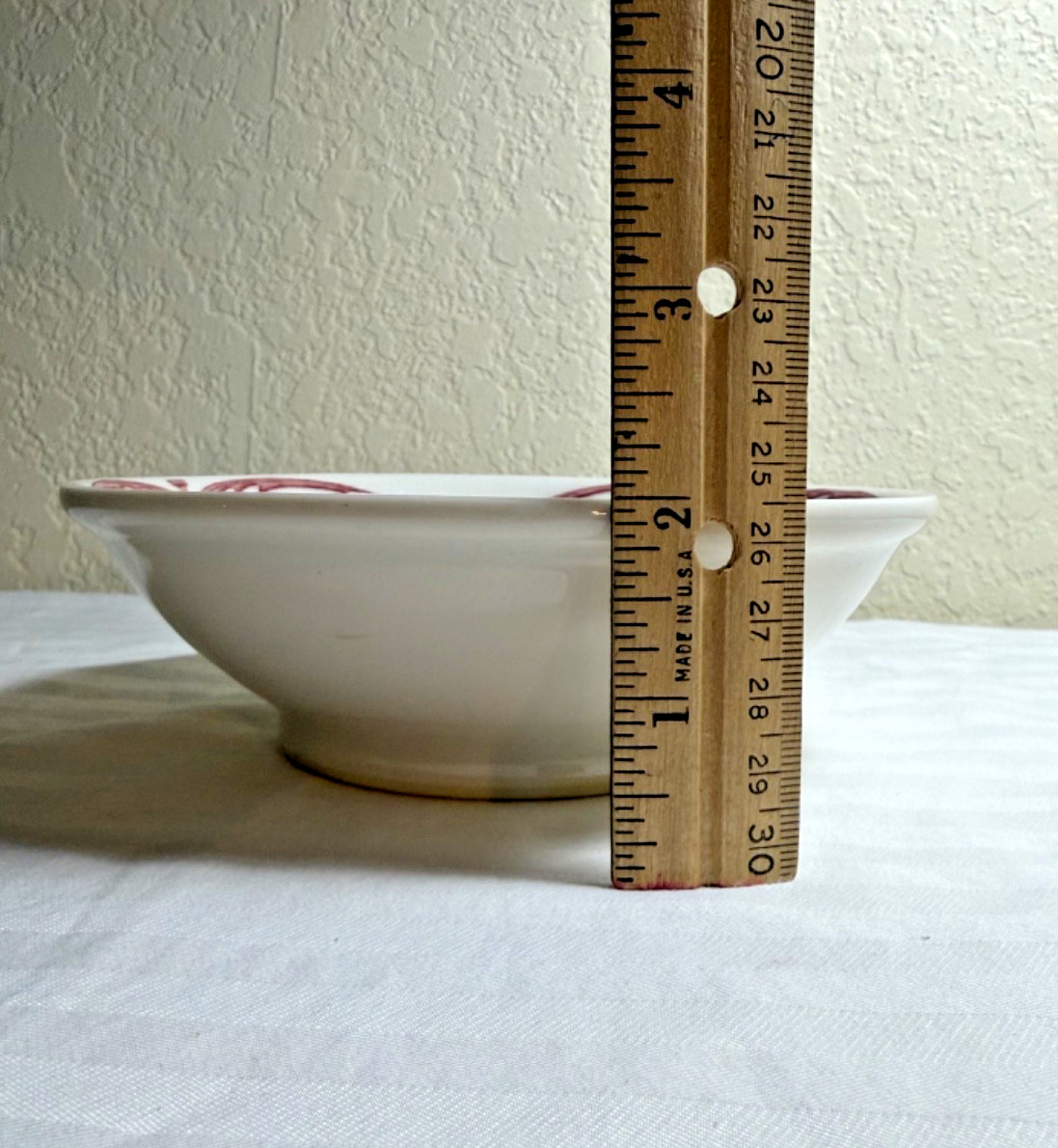 Vintage 4HH Syracuse China Old Ivory pattern bowl – maroon floral transferware