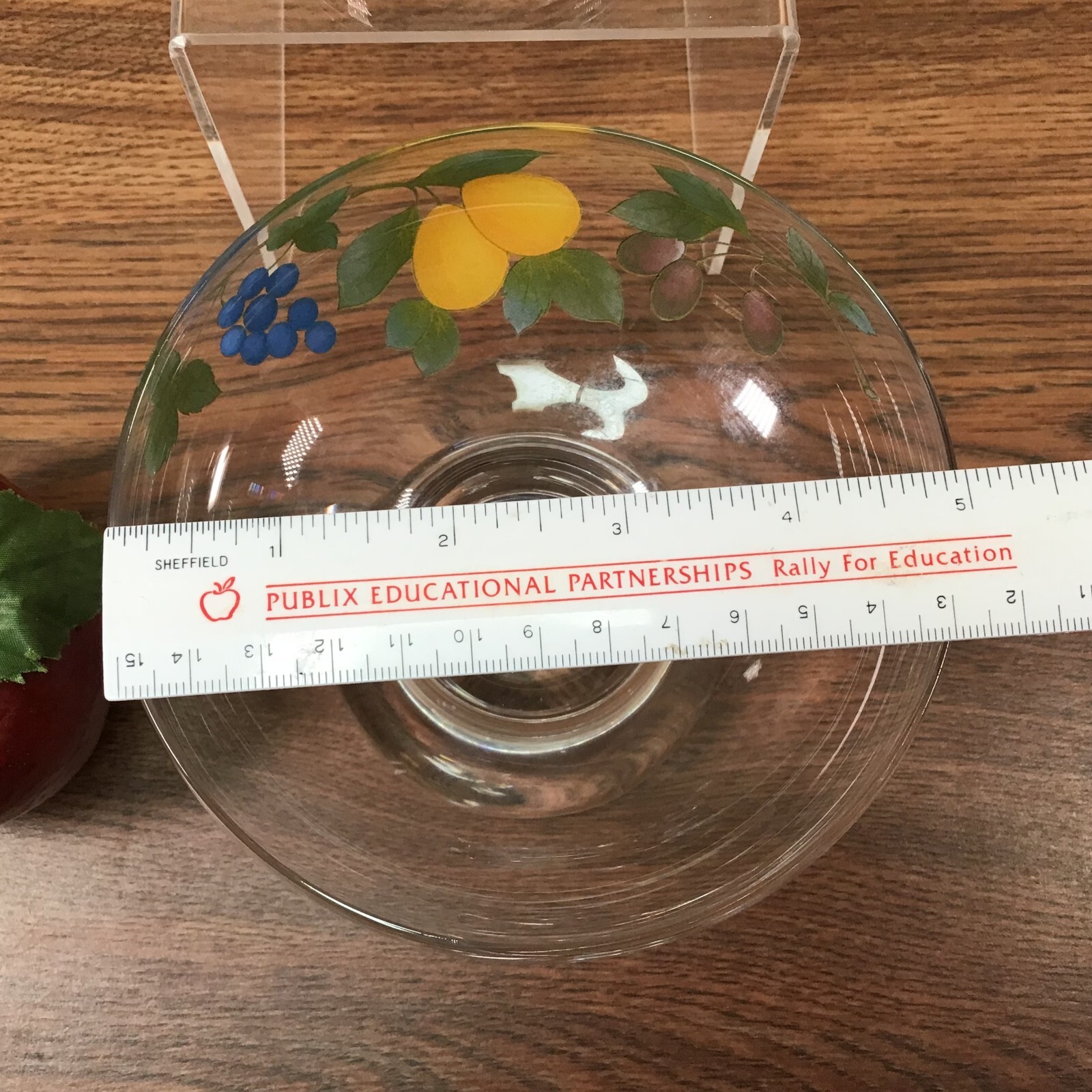 Mikasa 4″ Glass Footed GARDEN HARVEST 2 Compote Dessert Bowls CAC29 EUC!