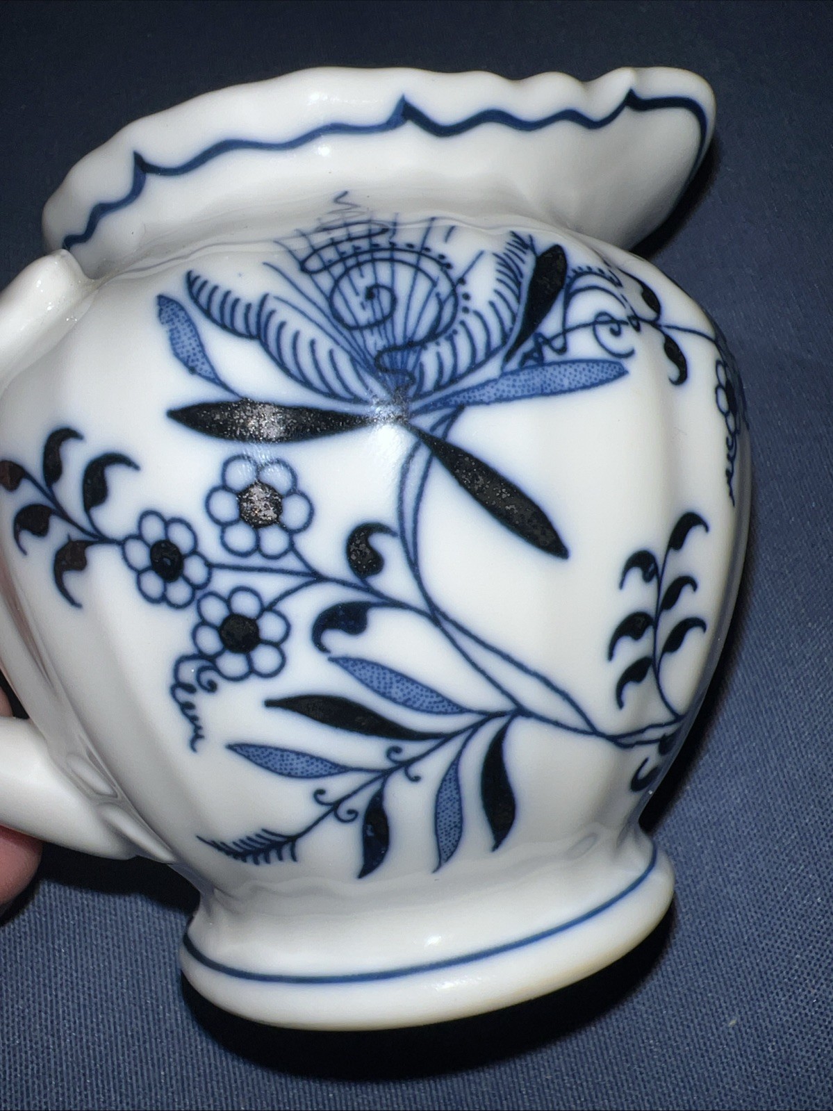 Blue Danube Japan Creamer Blue Onion Floral Porcelain Vintage By Lipper, Banner