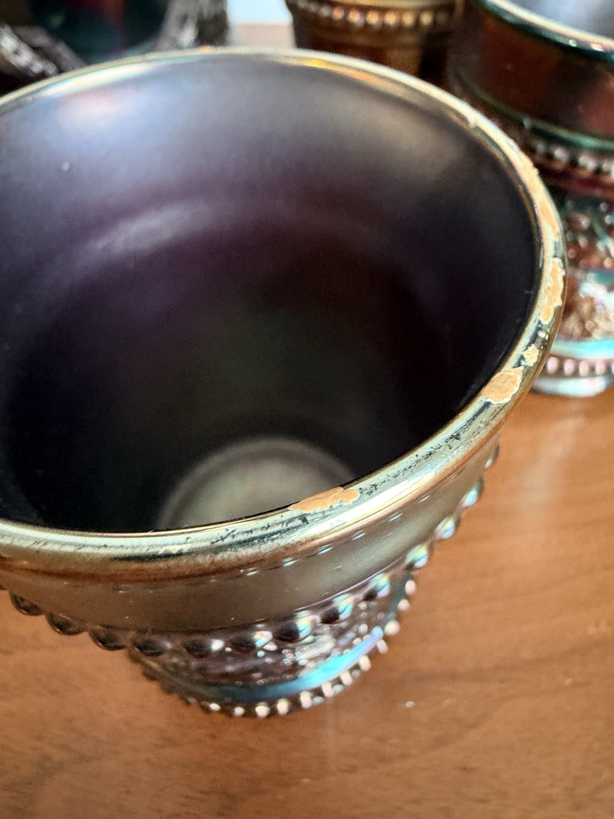 Antique Northwood Carnival Glass Peacock At The Fountain Pitcher & Tumblers Set