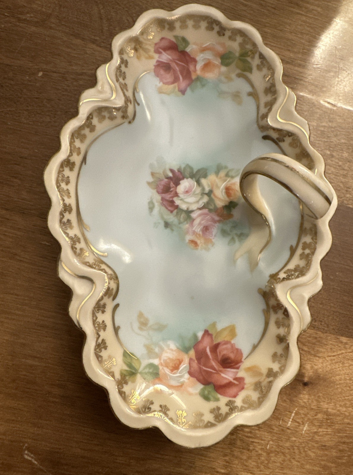 Antique Porcelain Serving Dish RS Prussia 8×5″ Decorative handle