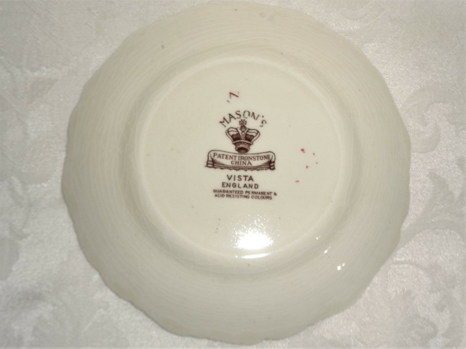 Masons England Vista Brown No Trim Bread And Butter Plate Crazing