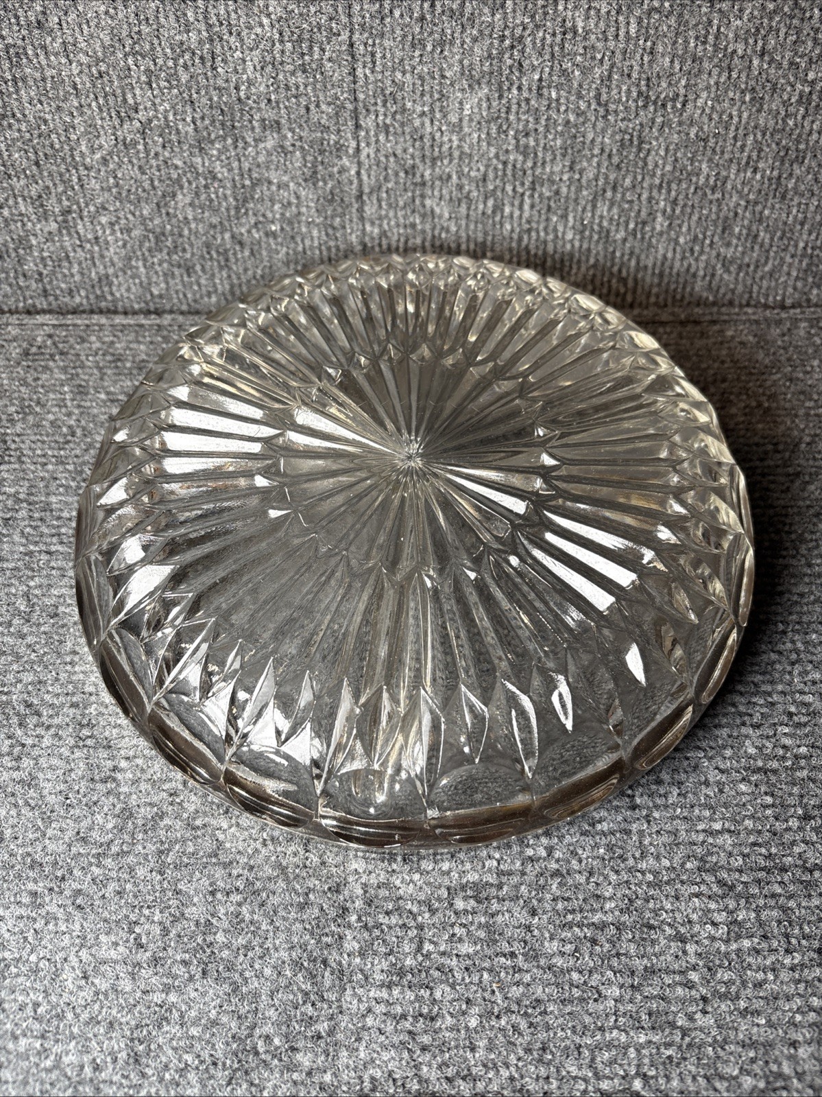 Vintage Pressed Glass 3 Part Relish Dish 9″ With Metal Band 2 1/2 Pounds