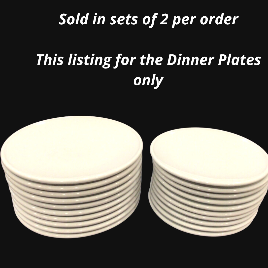 Crate and barrel DELI WHITE plates Made in Poland [ 2 Dinner per order] 10 1/8”