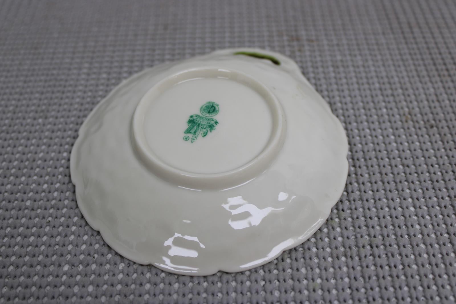 Belleek Small Trinket Dish Plate With Handle 6th Mark