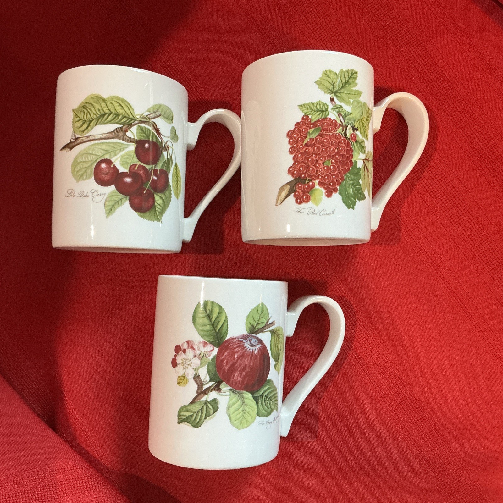 Portmeirion Pomona Straight Side Mugs (3) Orange Stamp