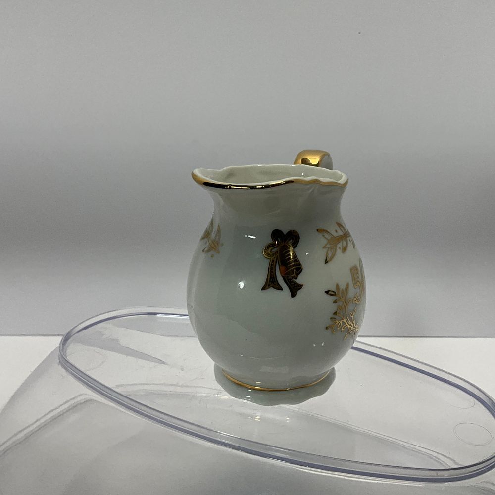 Lefton 4934 China 50th Anniversary Gold Trim Ceramic Creamer Pitcher Vintage