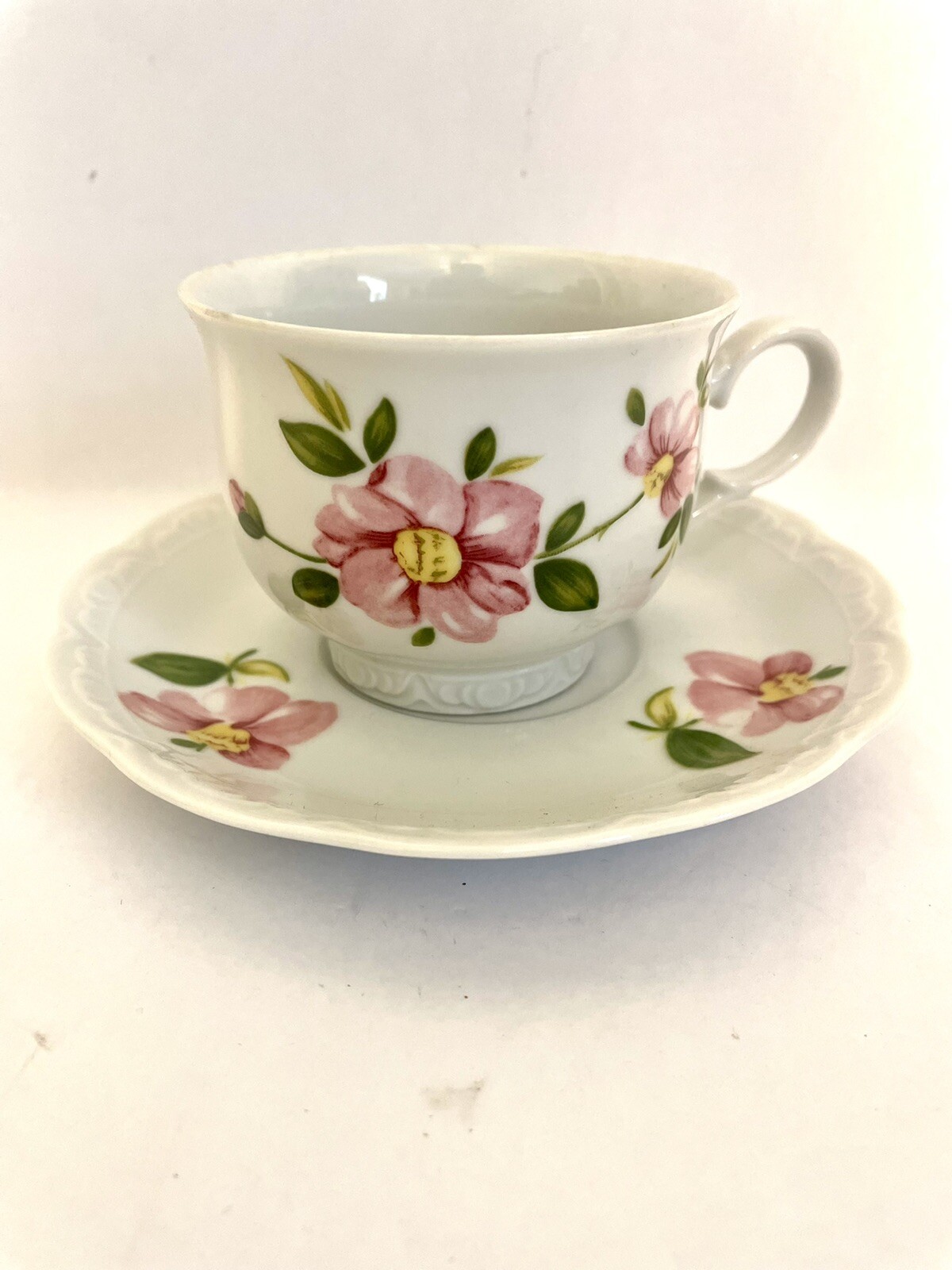 Set of 6 Mitterteich Bavaria Tea Cofee Cup And Saucer MIT359 Pink Flowers