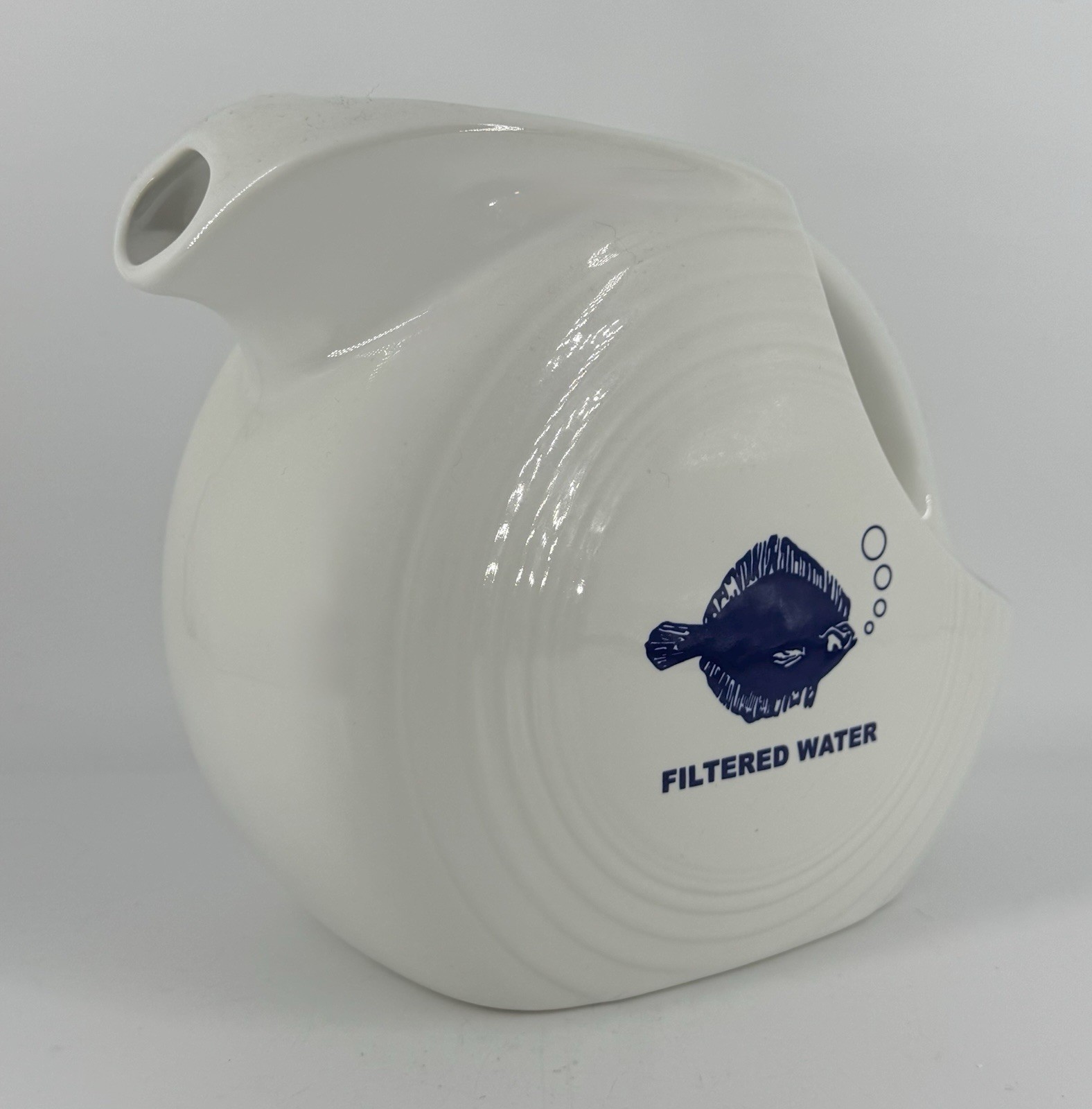 Fiesta White Exclusive Pitcher Filtered Water Fish Blue and White home decor Y2K