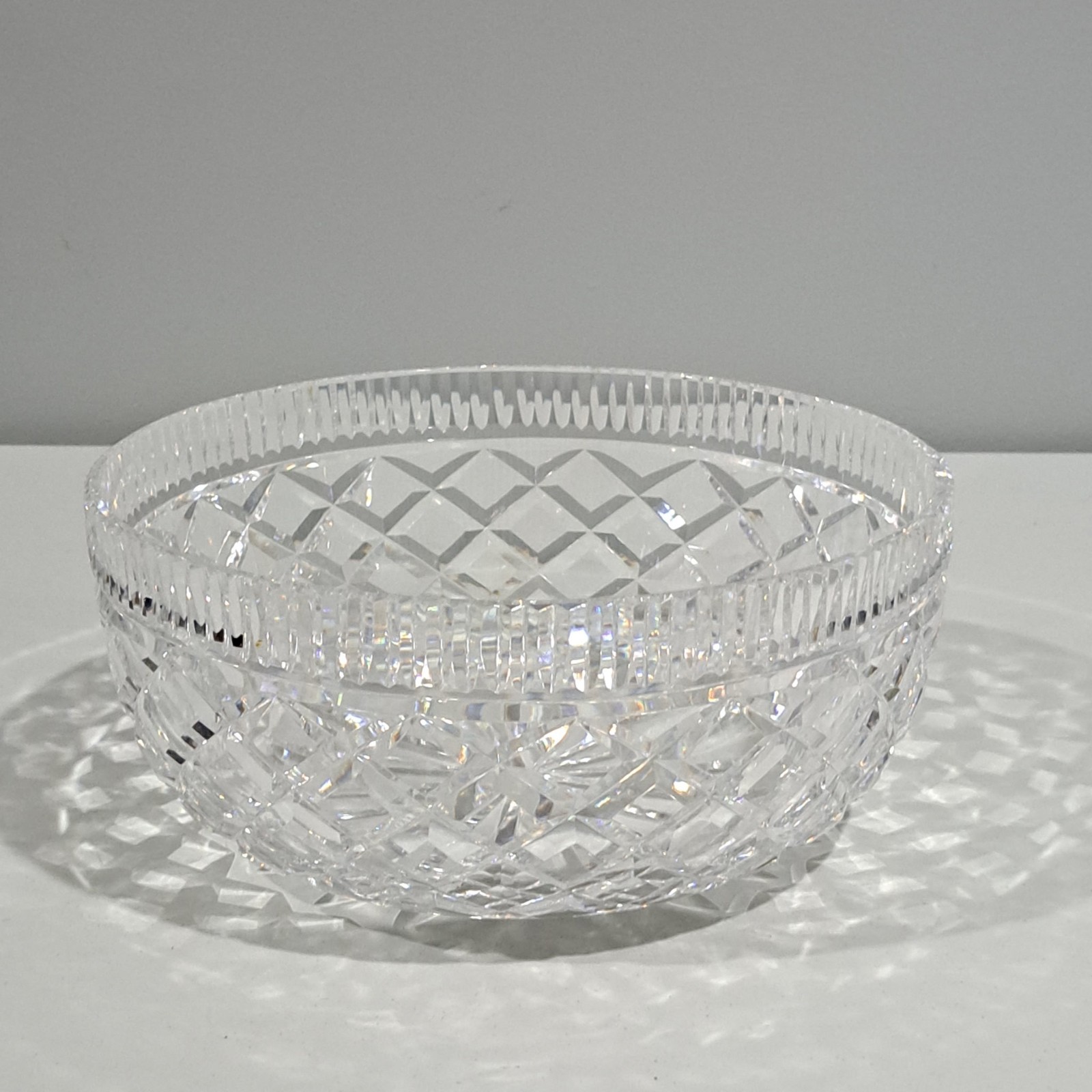 Vintage Waterford Crystal 8″ Round Fruit Salad Bowl Killeen Pattern Unmarked