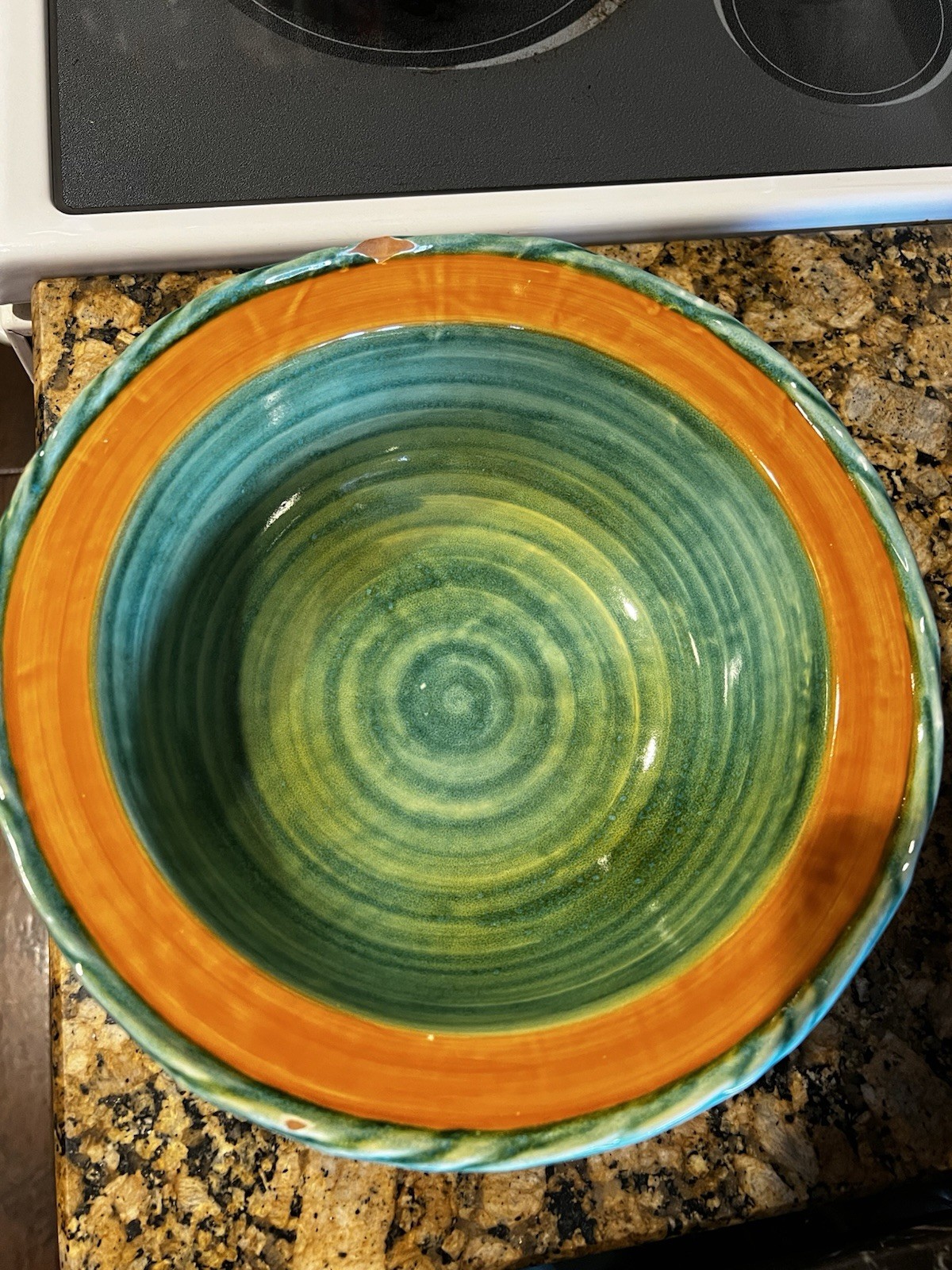 Hand-painted Italian Ceramic Serving Bowl 11 3/4 Inches Made In Italy