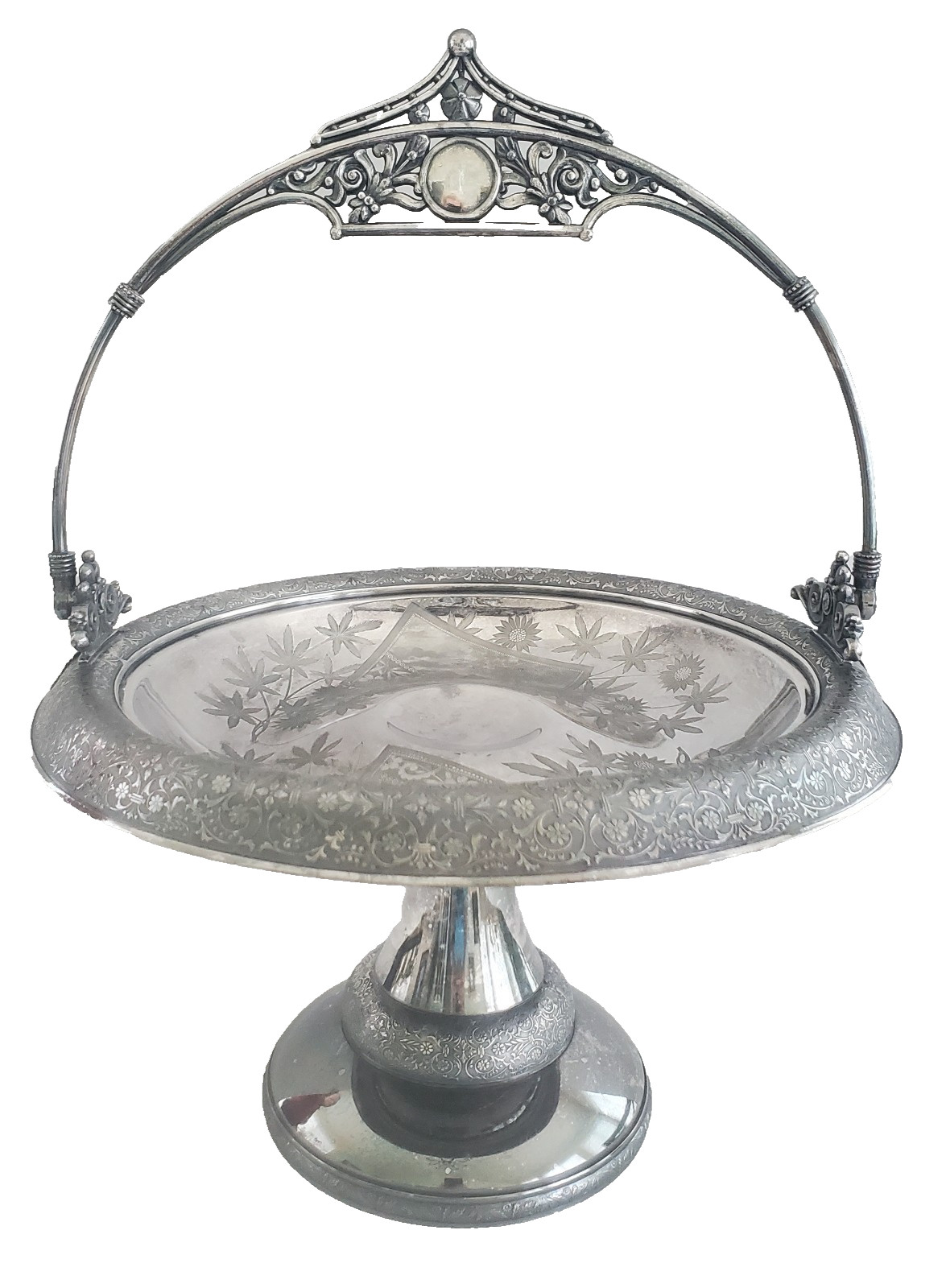 Antique Silverplate Victorian Bride Basket MERIDEN B Co (#1835) Late 19th Cent