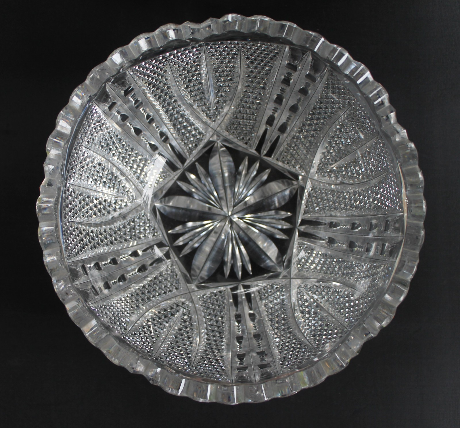 American Brilliant Signed Libbey No. 496 Cut Glass Bowl in “Victor” c. 1905-1910