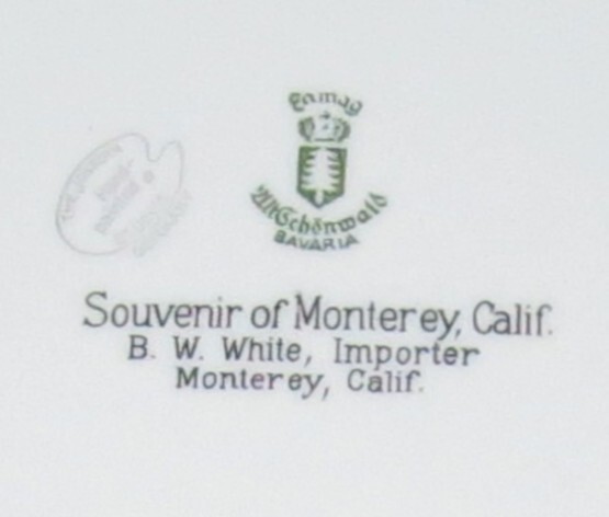 Monterey California 9.5/8 in Souvenir Plate Eamag Bavaria Jonroth Handpainted
